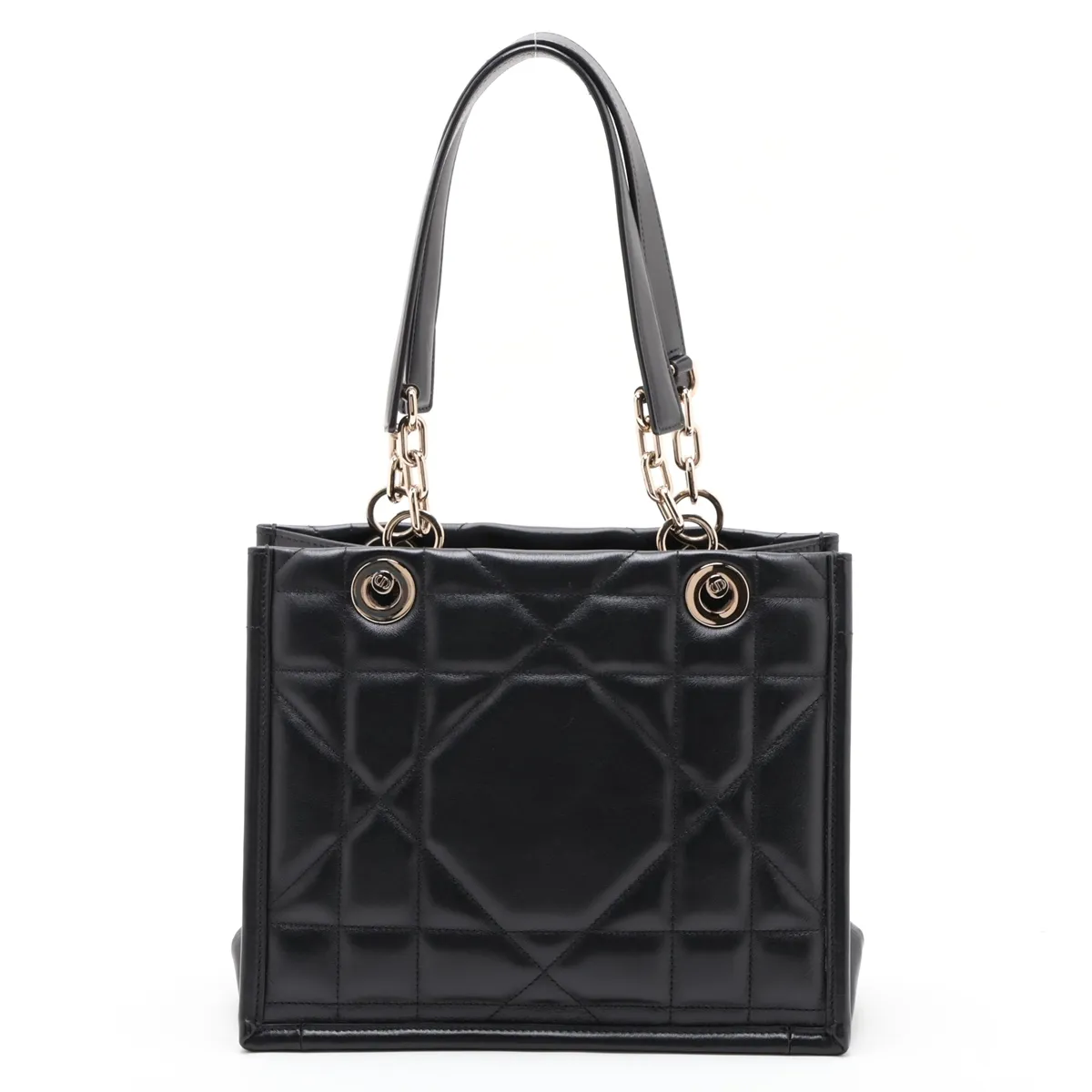 Archicanage Essential Leather Chain Tote Bag, Black — view 2