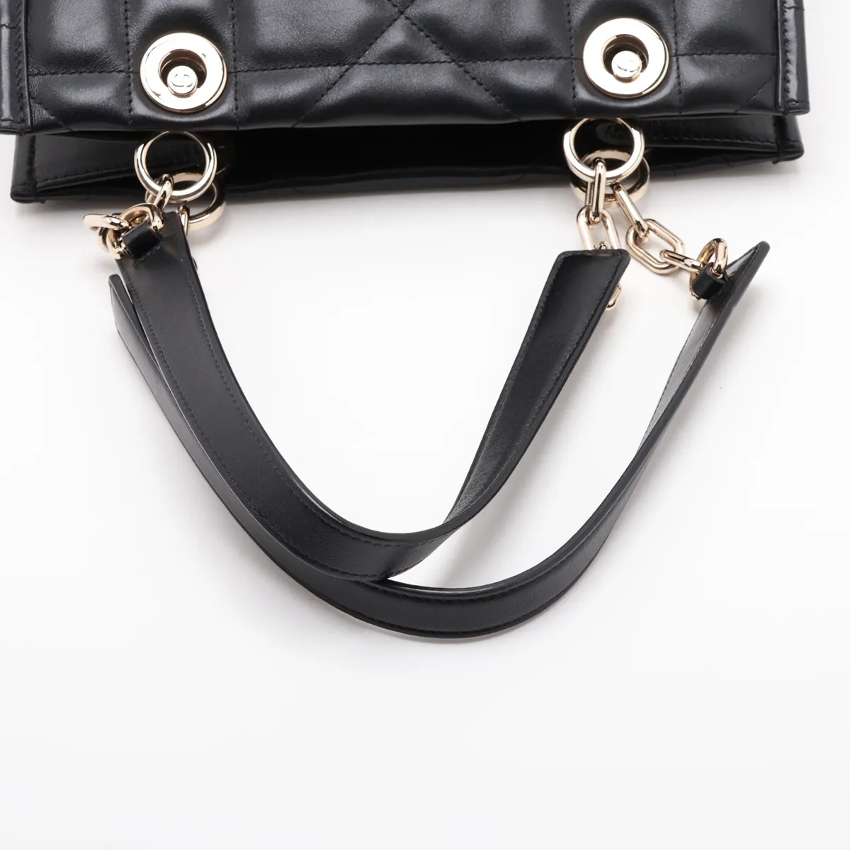 Archicanage Essential Leather Chain Tote Bag, Black — view 5