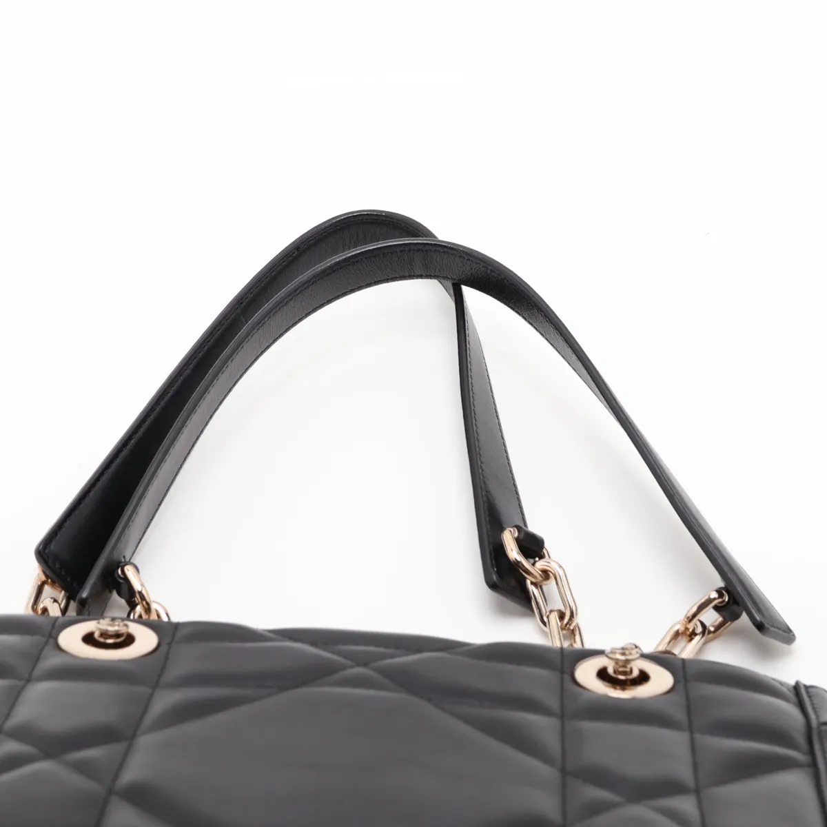Archicanage Essential Leather Chain Tote Bag, Black — view 6