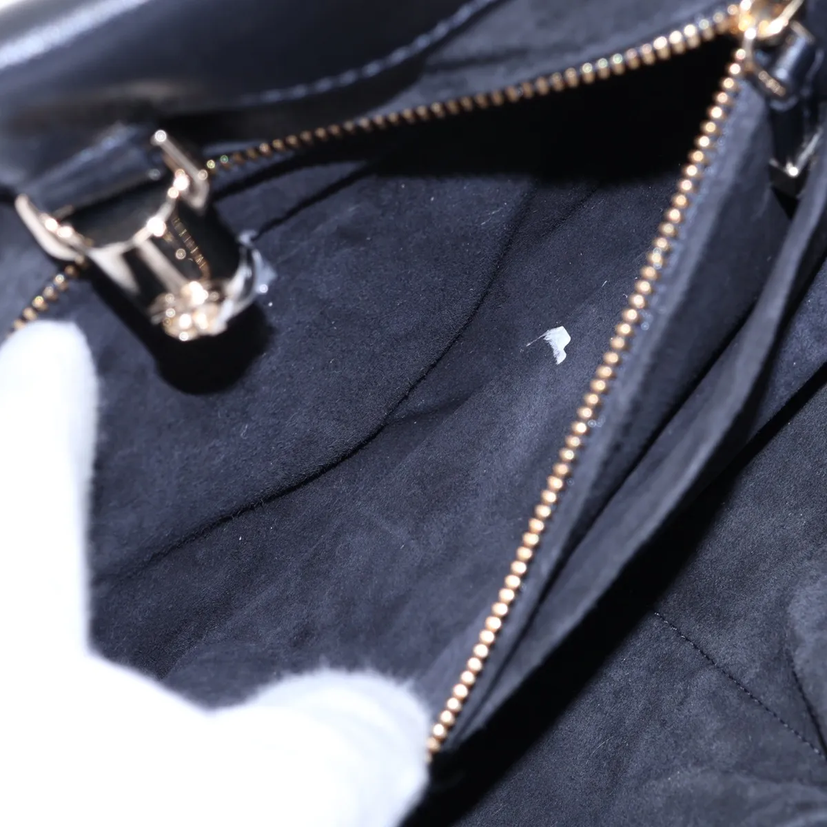 Archicanage Essential Leather Chain Tote Bag, Black — view 8
