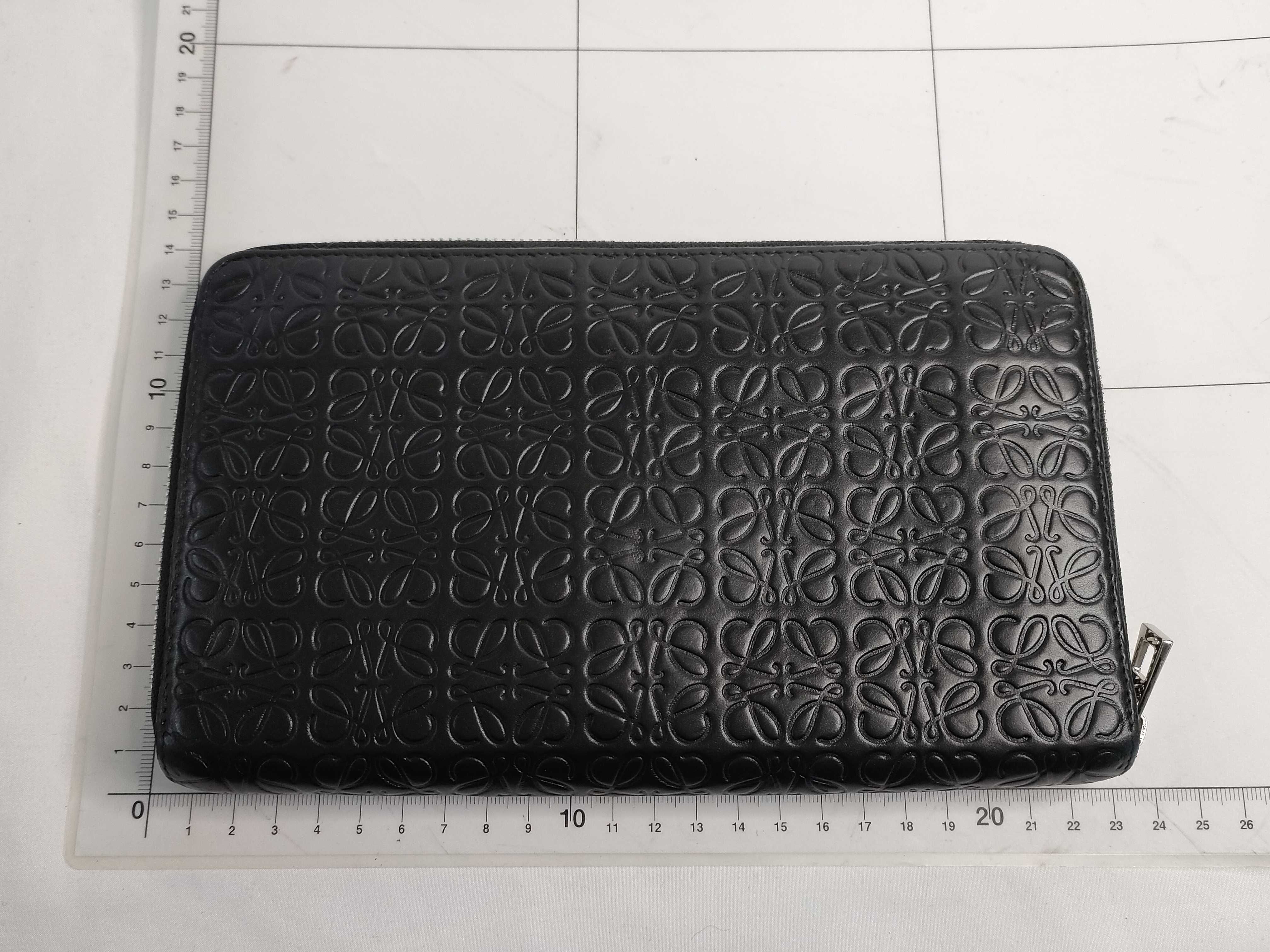 Repeat Anagram Leather Zip Organizer Long Wallet, Black, Serial Number — view 2
