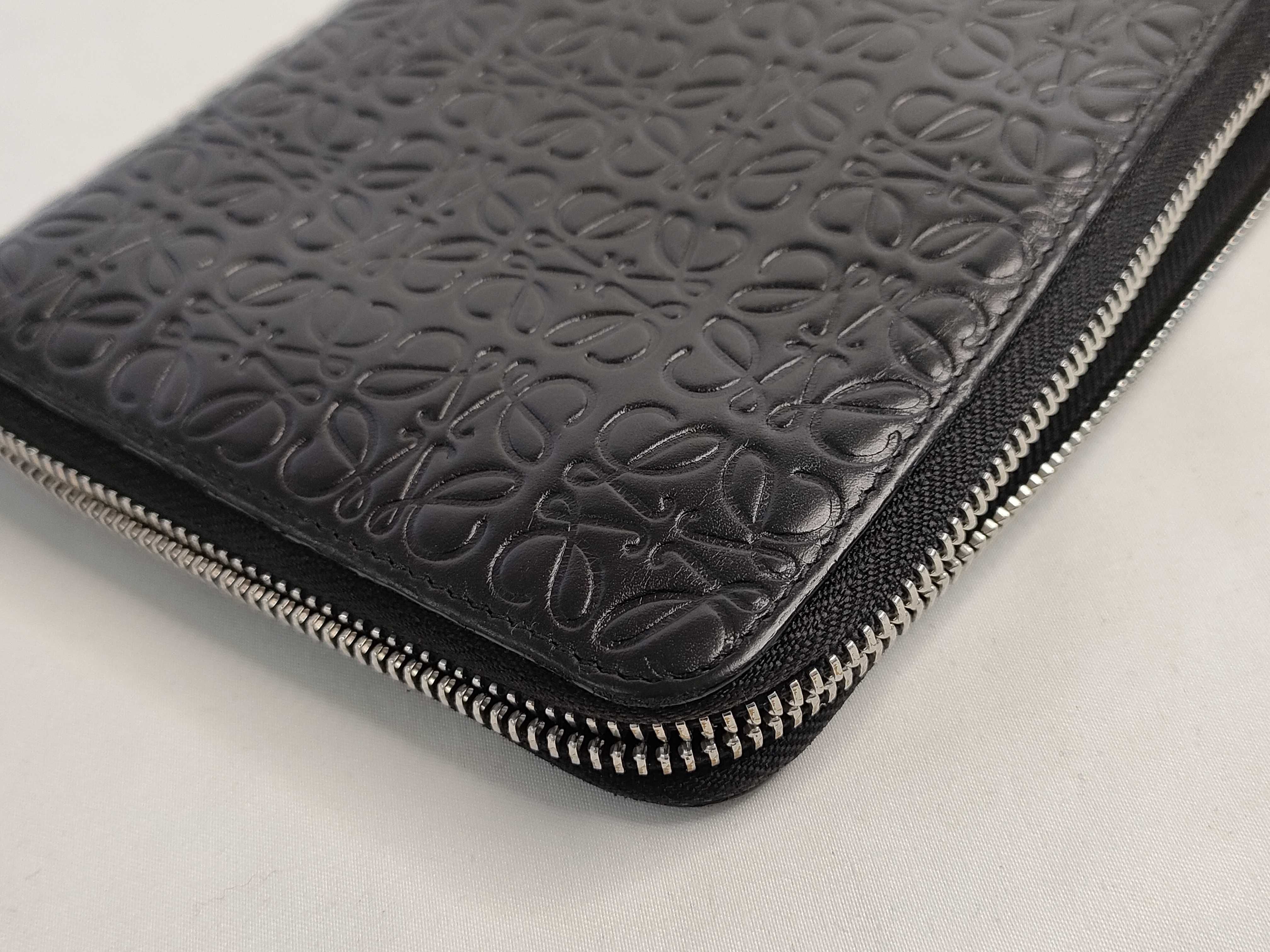 Repeat Anagram Leather Zip Organizer Long Wallet, Black, Serial Number — view 15