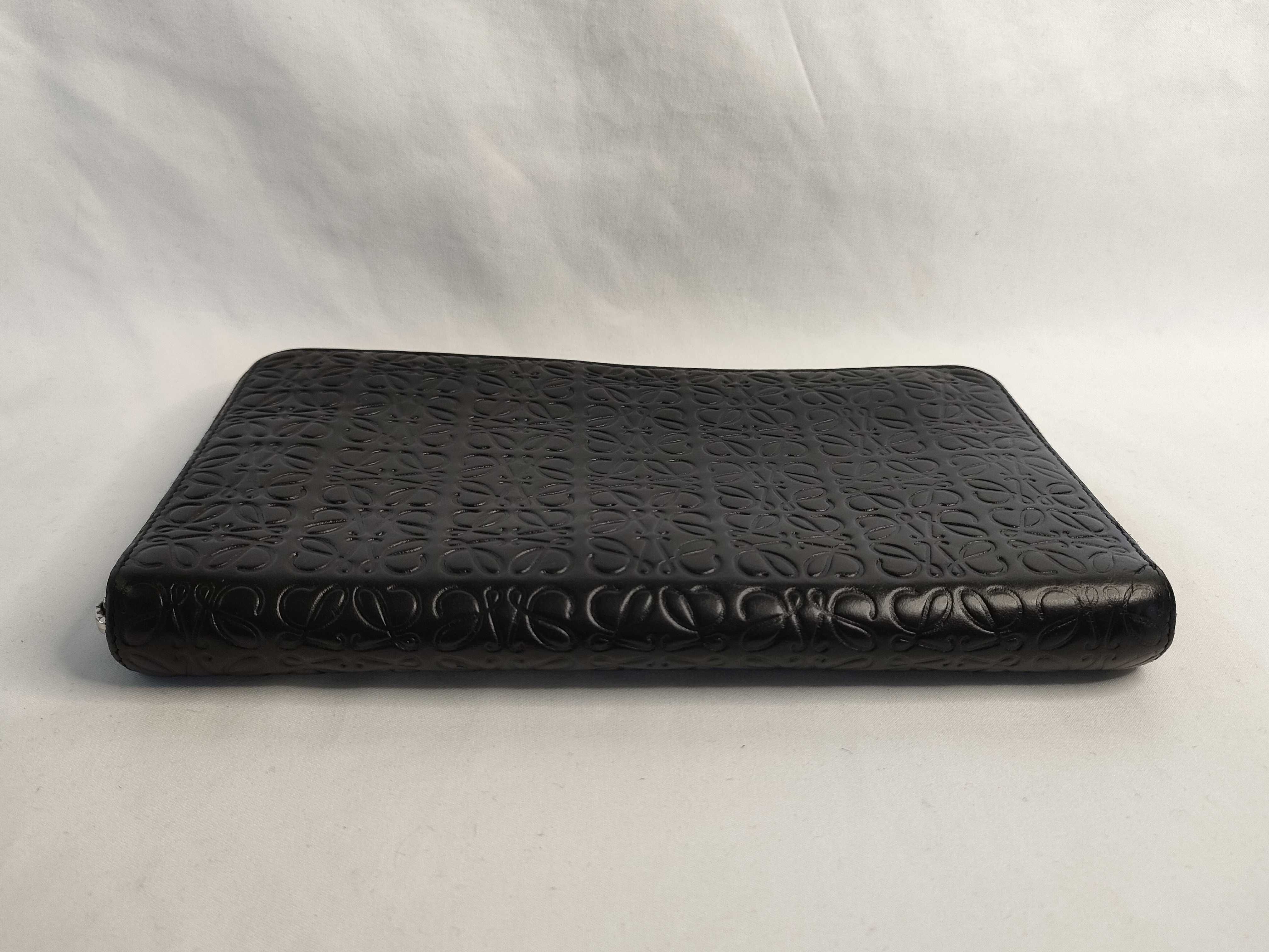 Repeat Anagram Leather Zip Organizer Long Wallet, Black, Serial Number — view 4