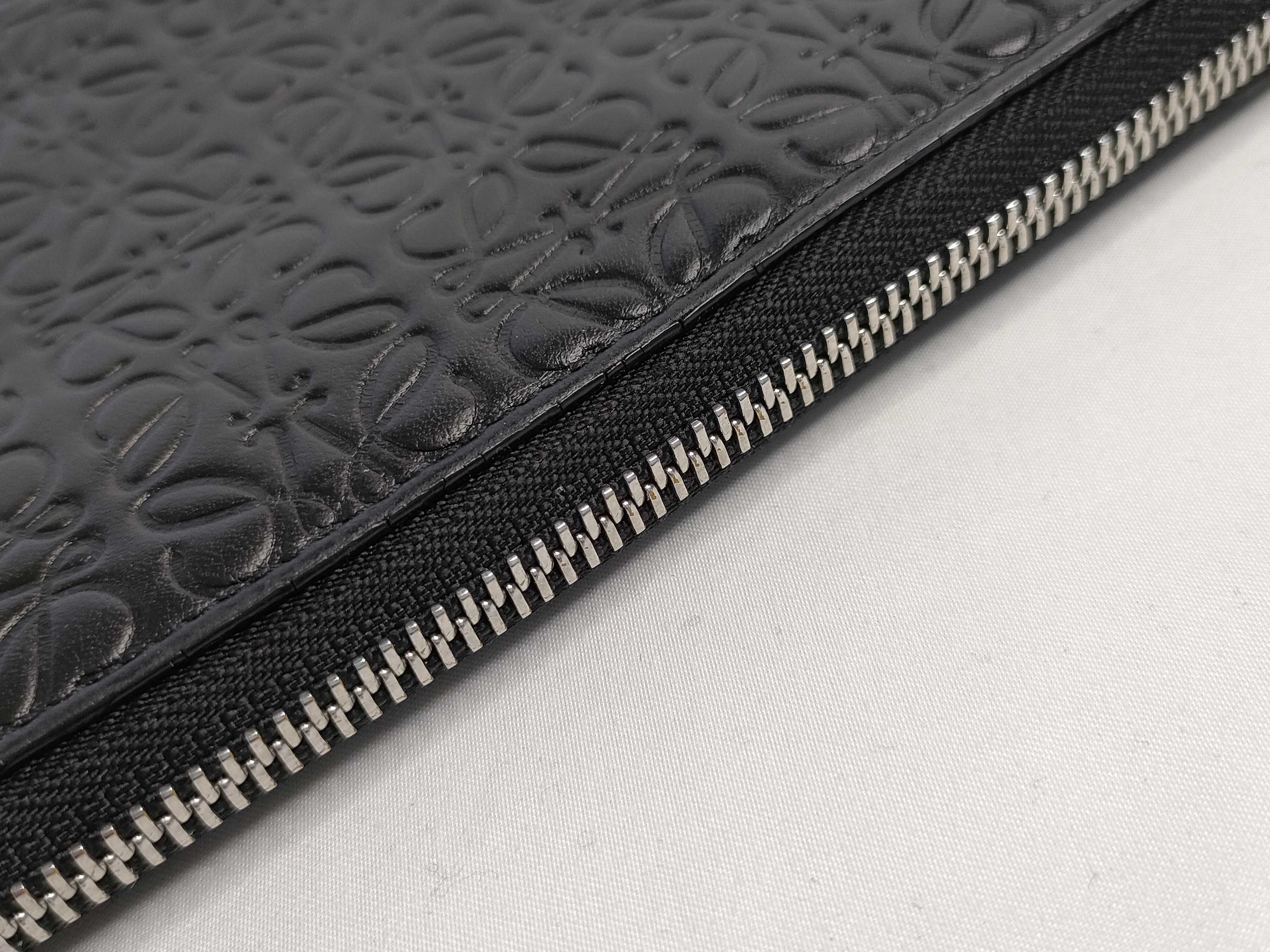 Repeat Anagram Leather Zip Organizer Long Wallet, Black, Serial Number — view 8