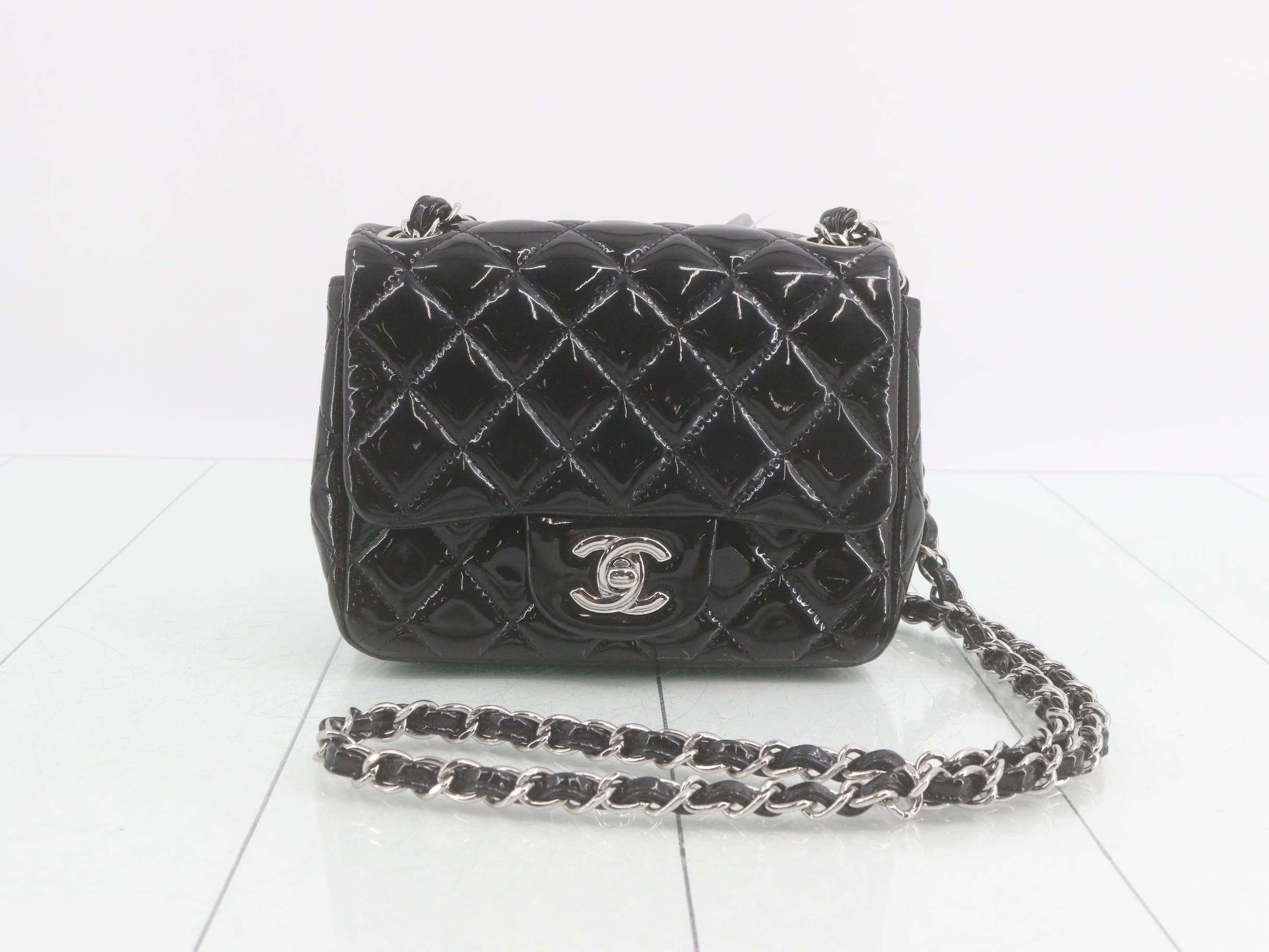 Mini Matelassé Chain Shoulder Bag, Black
