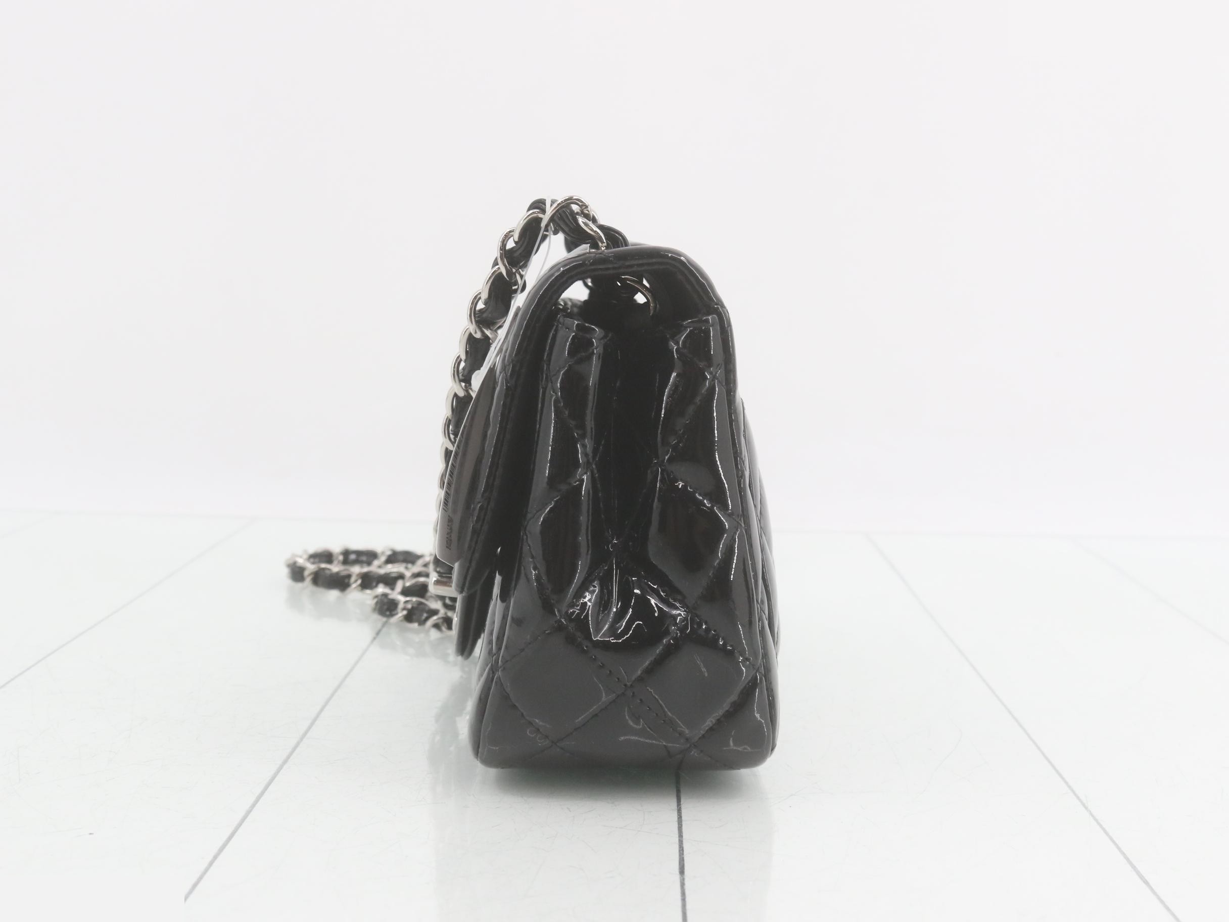 Mini Matelassé Chain Shoulder Bag, Black — view 3