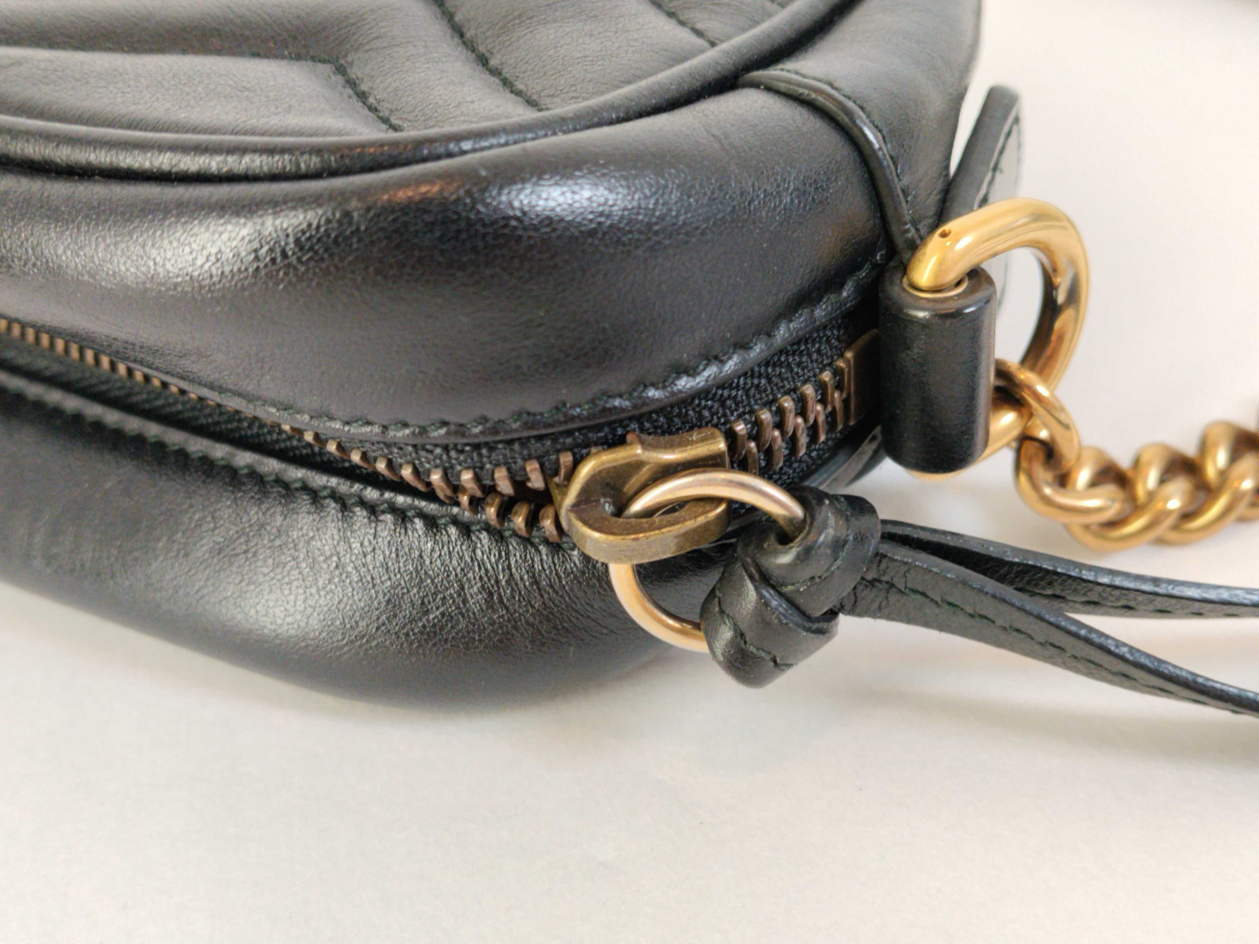 ID- GG Marmont Cow Skin Chain Shoulder Bag Black 448065 204991 Shoulder Bag — view 13