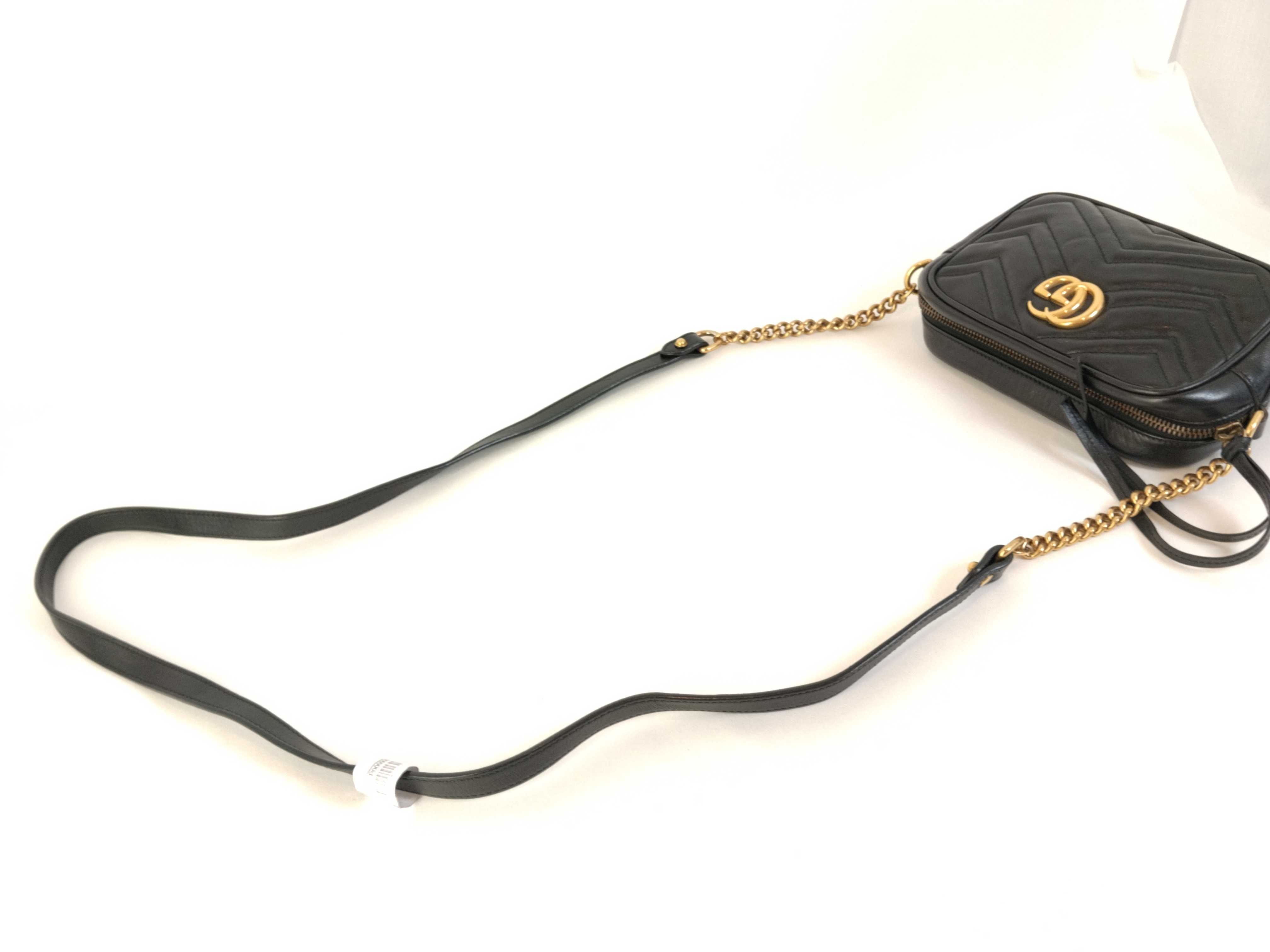 ID- GG Marmont Cow Skin Chain Shoulder Bag Black 448065 204991 Shoulder Bag — view 3