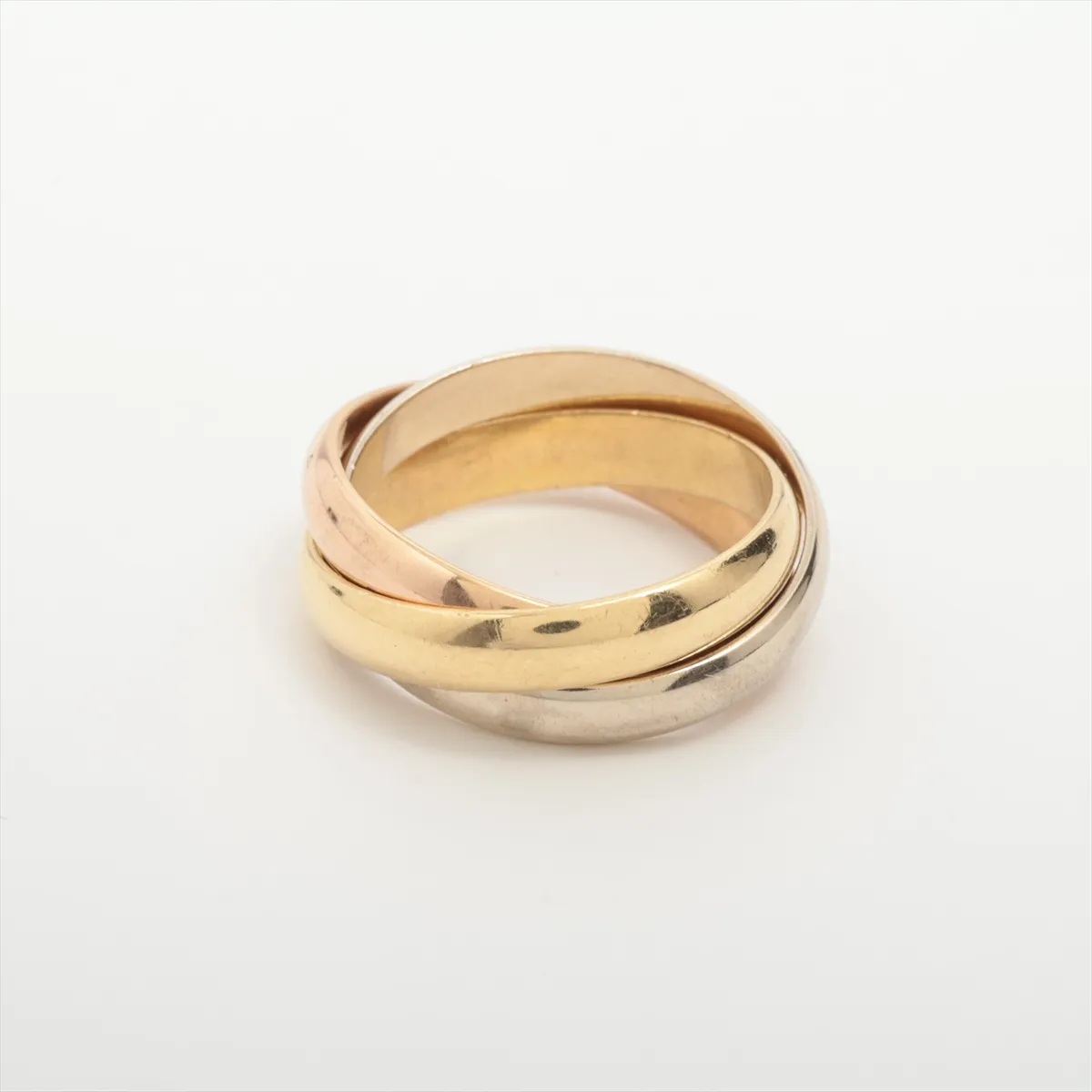 Trinity Ring 750 (Yellow Gold x Pink Gold x White Gold) 8.4g Size 53 Some dents — view 2