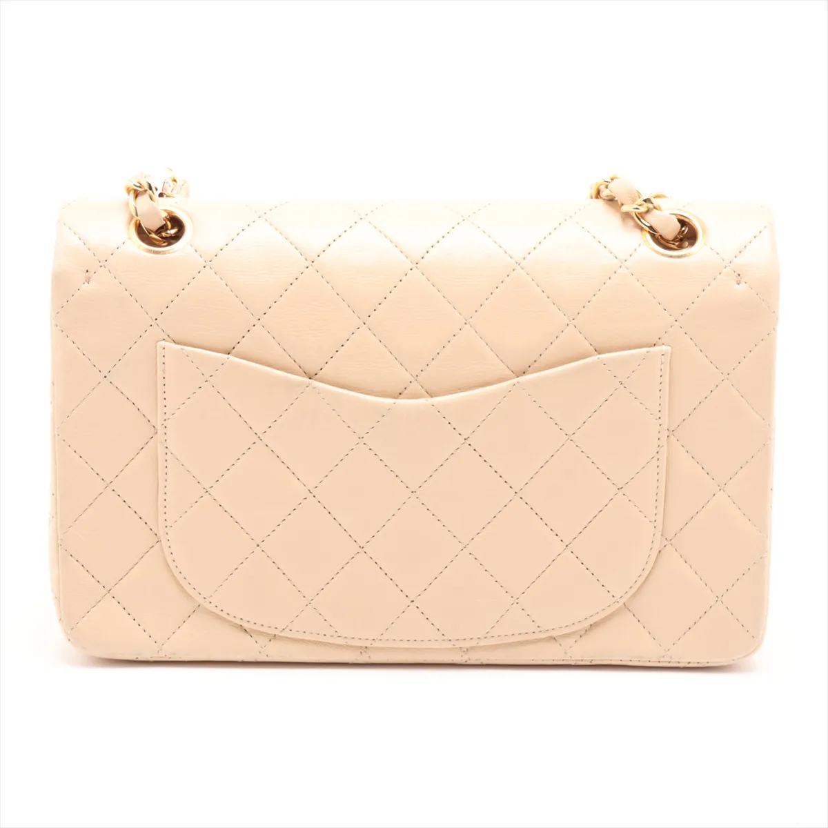 Matelassé 23 Small Lambskin Double Flap Double Chain Bag, Beige, Gold Hardware, 0690731, Serial Number 0-series, A01113 — view 2
