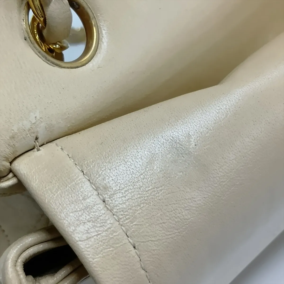 Matelassé 23 Small Lambskin Double Flap Double Chain Bag, Beige, Gold Hardware, 0690731, Serial Number 0-series, A01113 — view 13