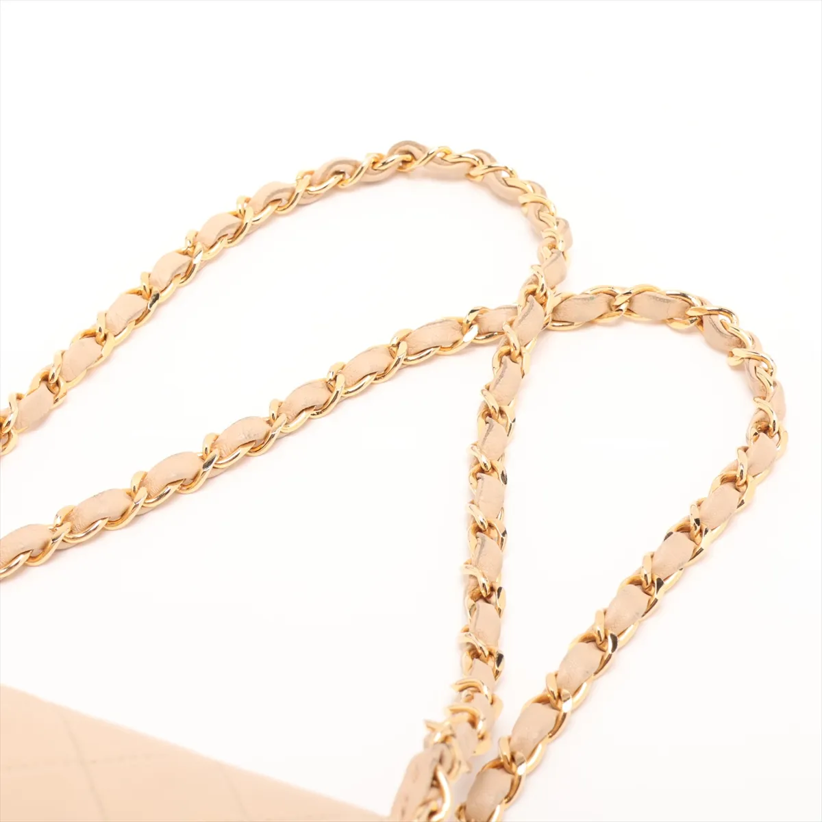 Matelassé 23 Small Lambskin Double Flap Double Chain Bag, Beige, Gold Hardware, 0690731, Serial Number 0-series, A01113 — view 5