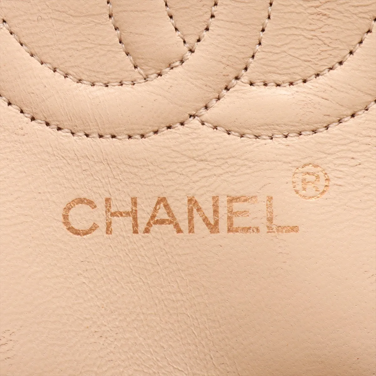 Matelassé 23 Small Lambskin Double Flap Double Chain Bag, Beige, Gold Hardware, 0690731, Serial Number 0-series, A01113 — view 8