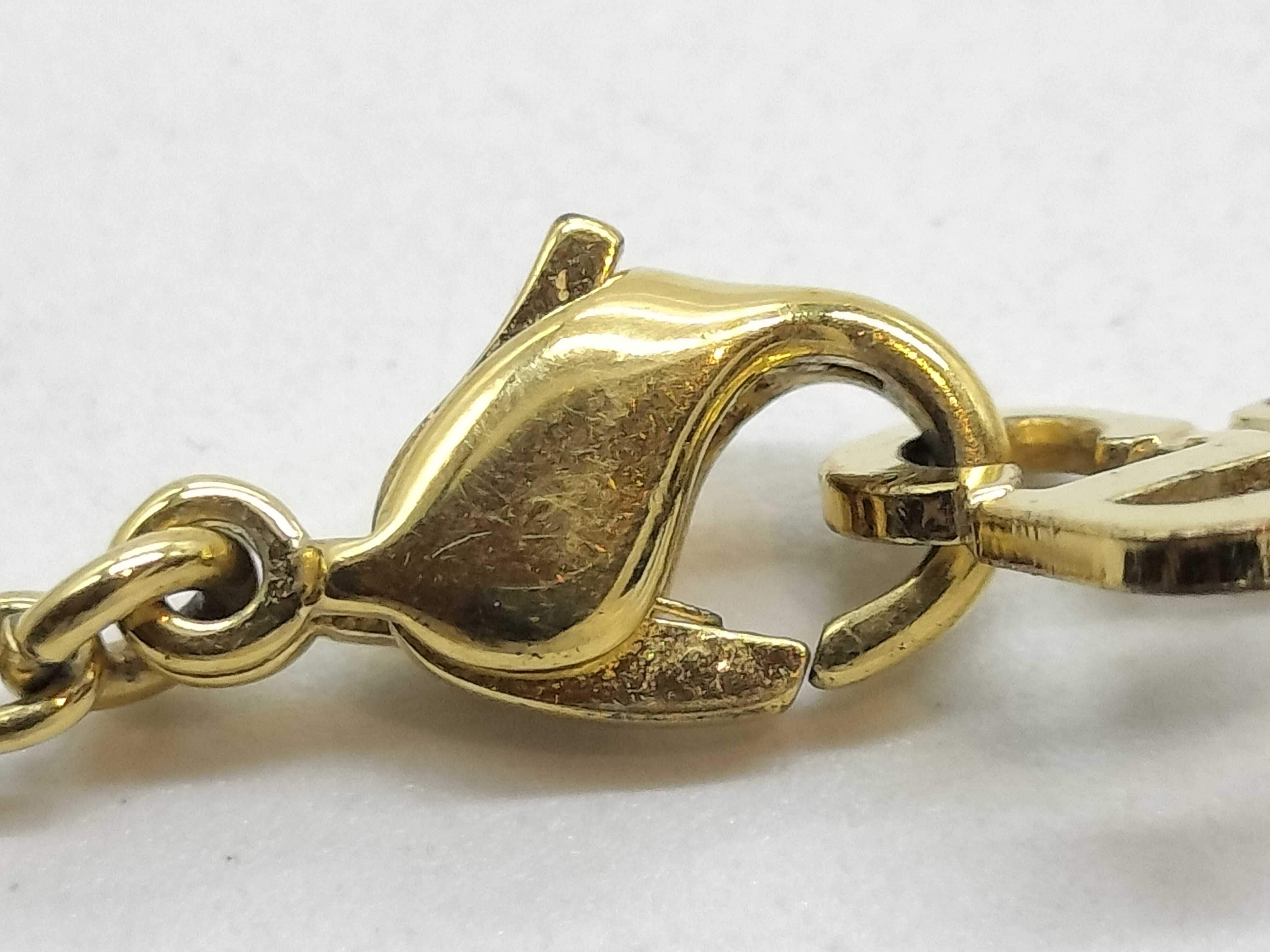 D logo gold necklace — view 5