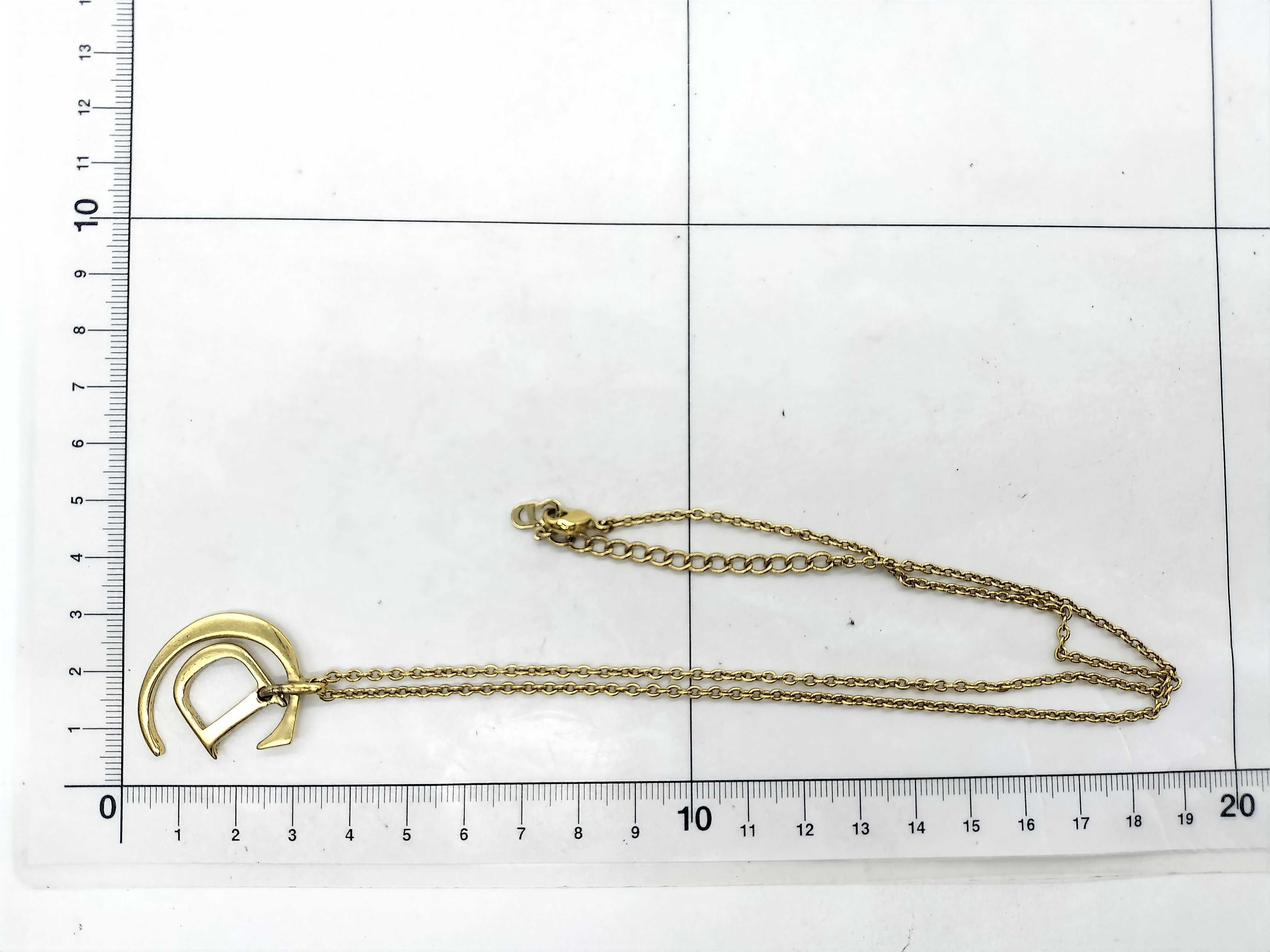 D logo gold necklace — view 7