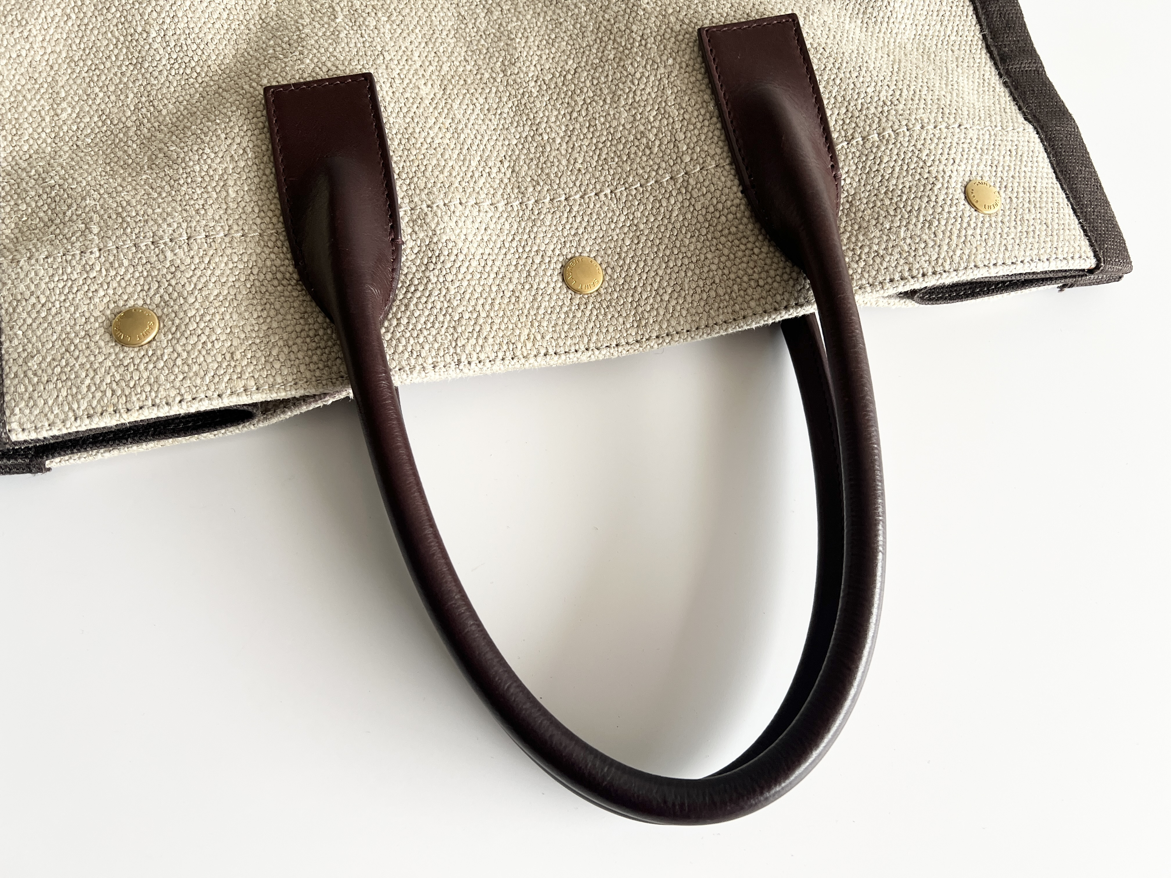 Rive Gauche Noé Canvas Leather Logo Tote Bag Handbag Tote Bag — view 3
