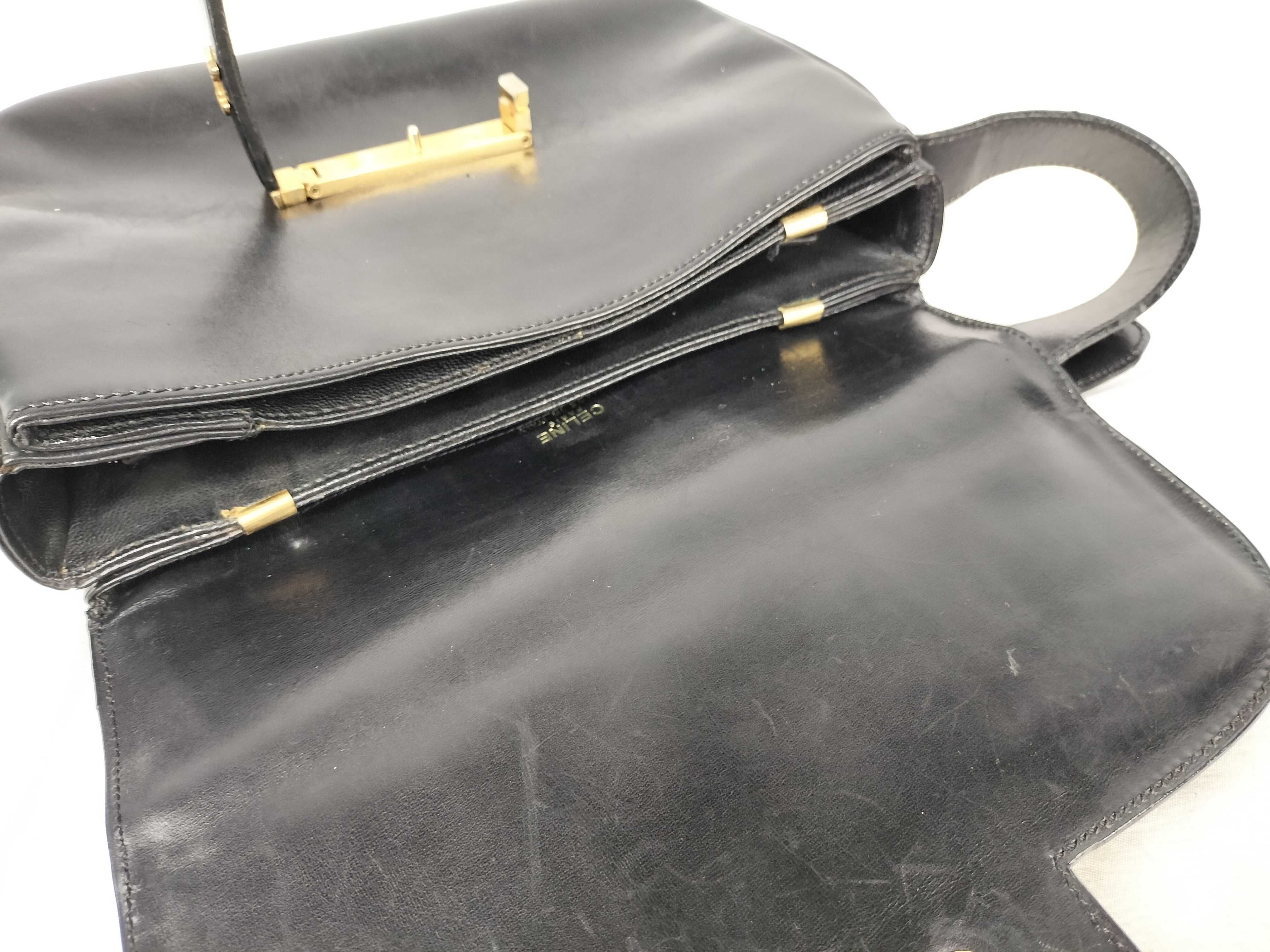 Carriage Hardware Shoulder Bag Black Leather Shoulder Bag — view 8