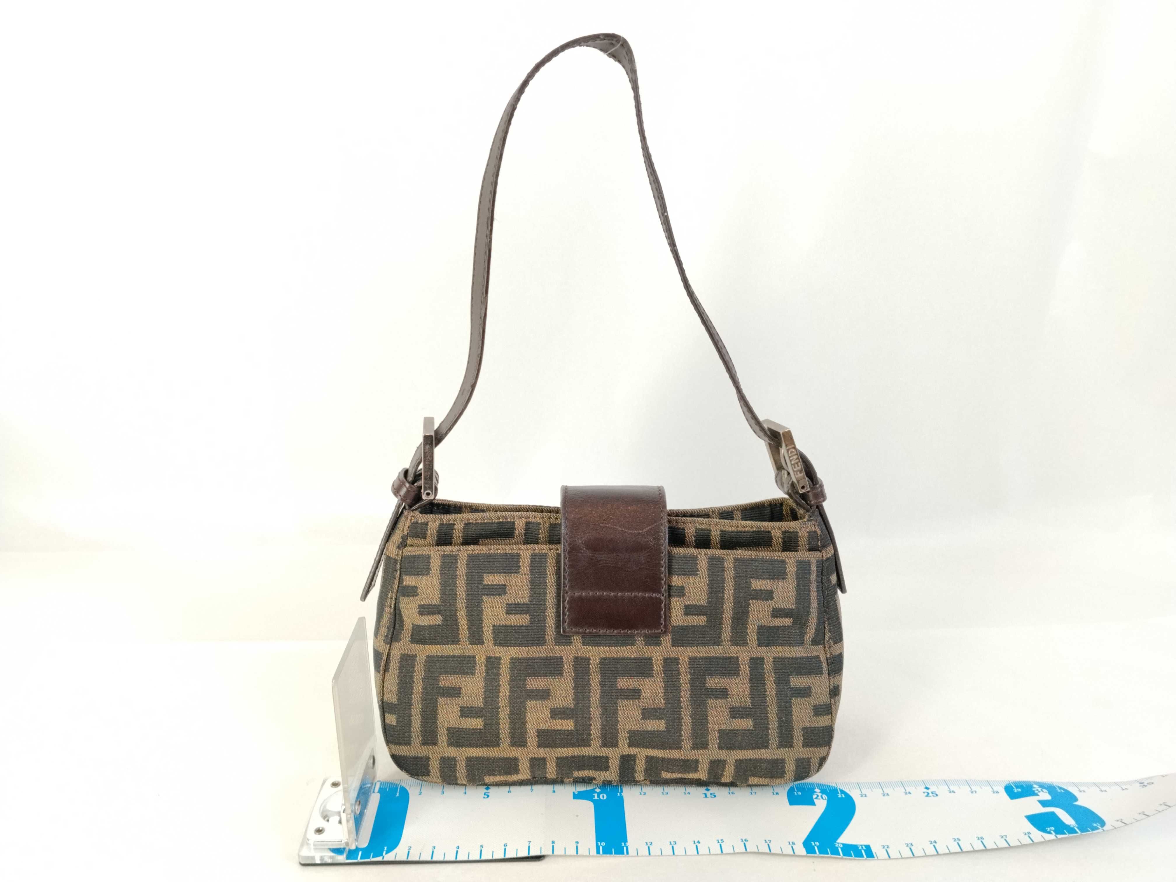 Zucca pattern Fendi Zucca handbag Canvas x leather handbag Brown handbag — view 2