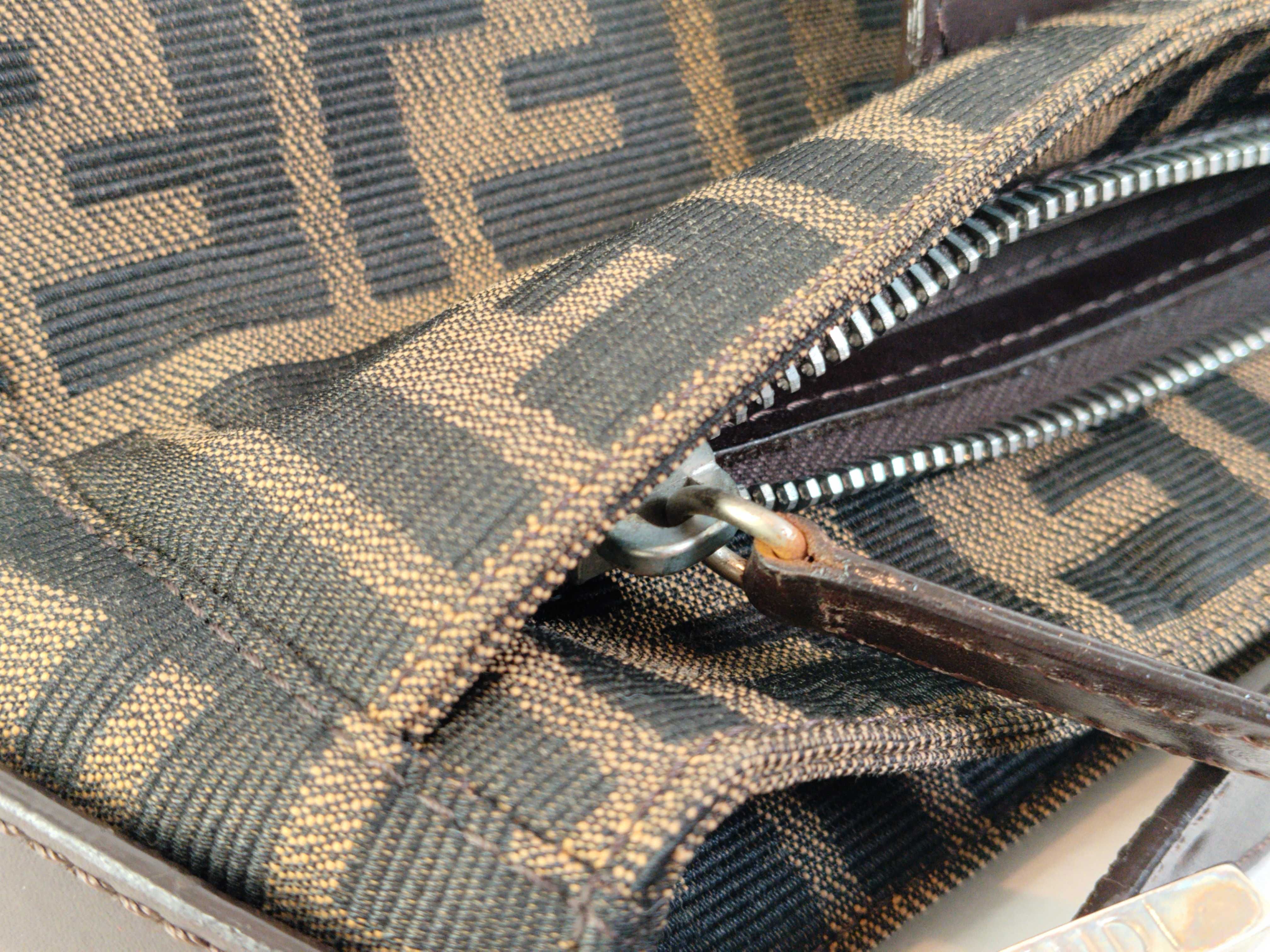 Zucca pattern Fendi Zucca handbag Canvas x leather handbag Brown handbag — view 14