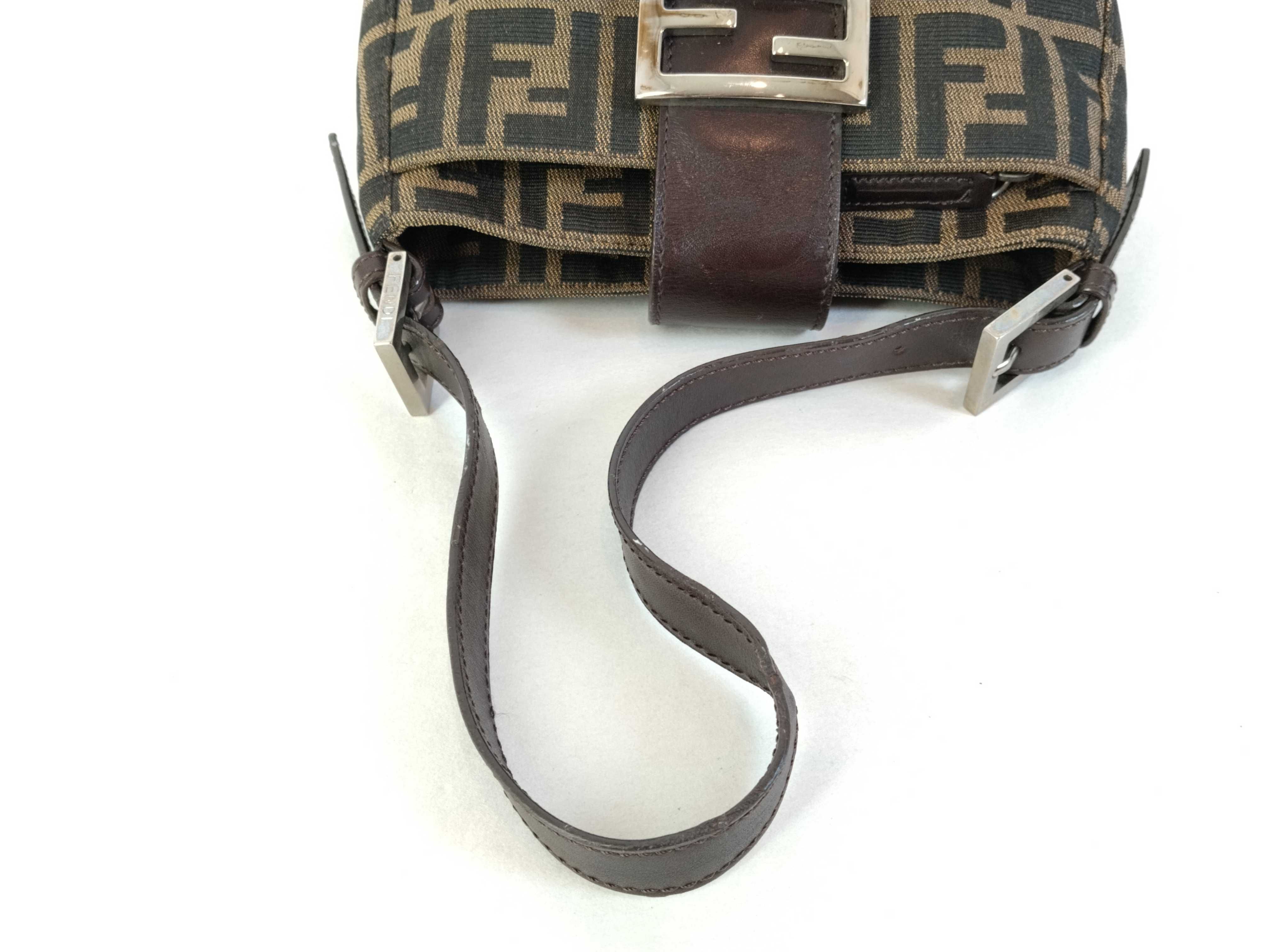 Zucca pattern Fendi Zucca handbag Canvas x leather handbag Brown handbag — view 3