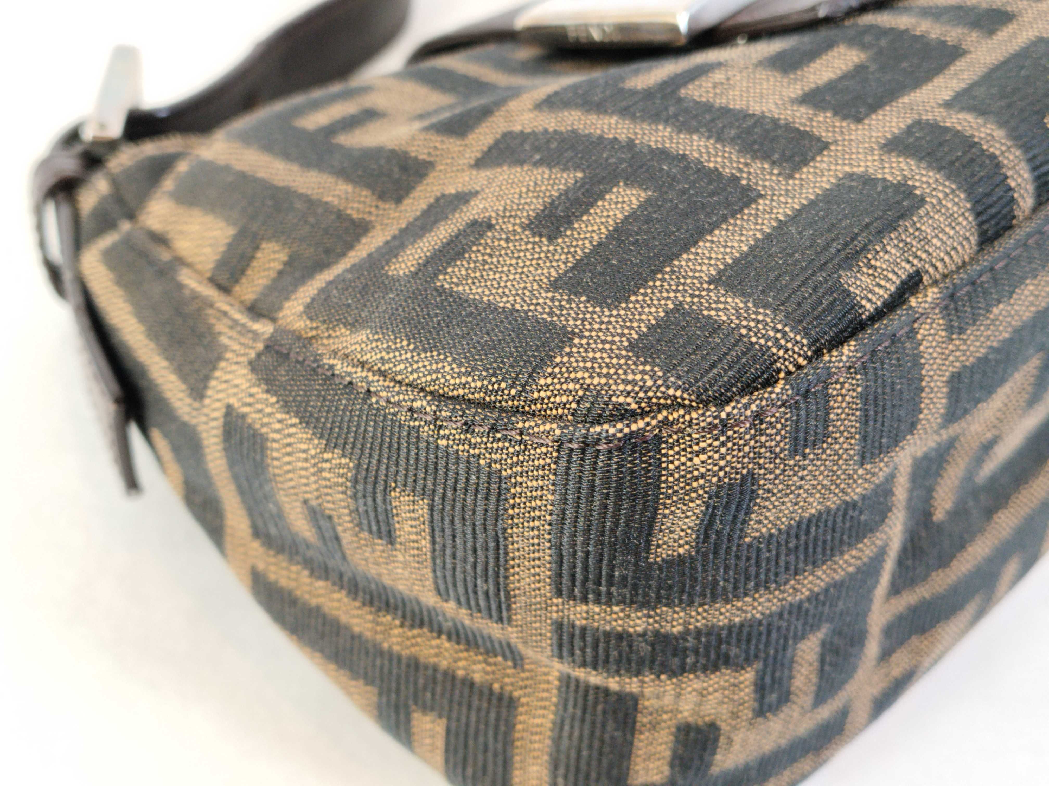 Zucca pattern Fendi Zucca handbag Canvas x leather handbag Brown handbag — view 6