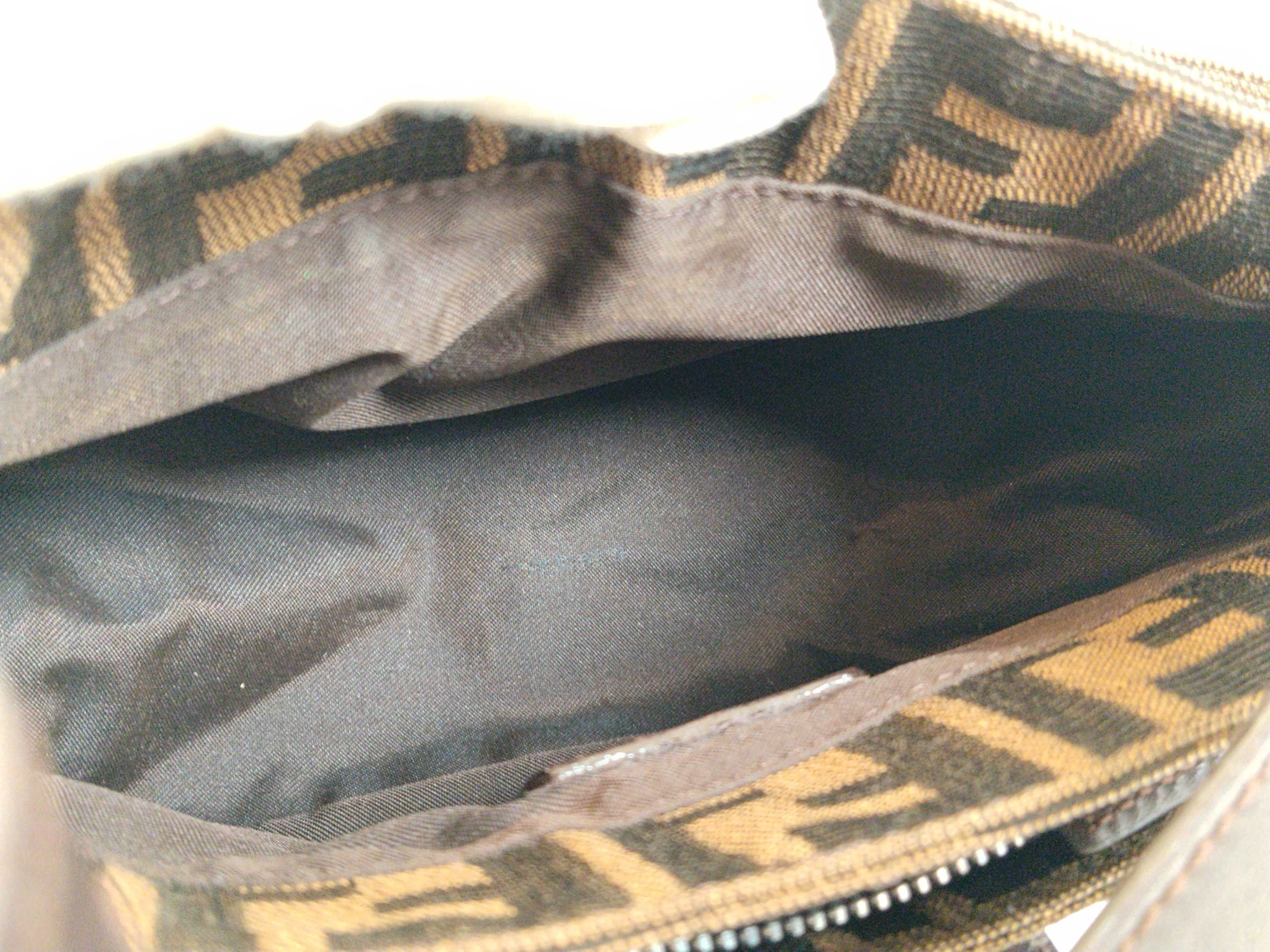 Zucca pattern Fendi Zucca handbag Canvas x leather handbag Brown handbag — view 8