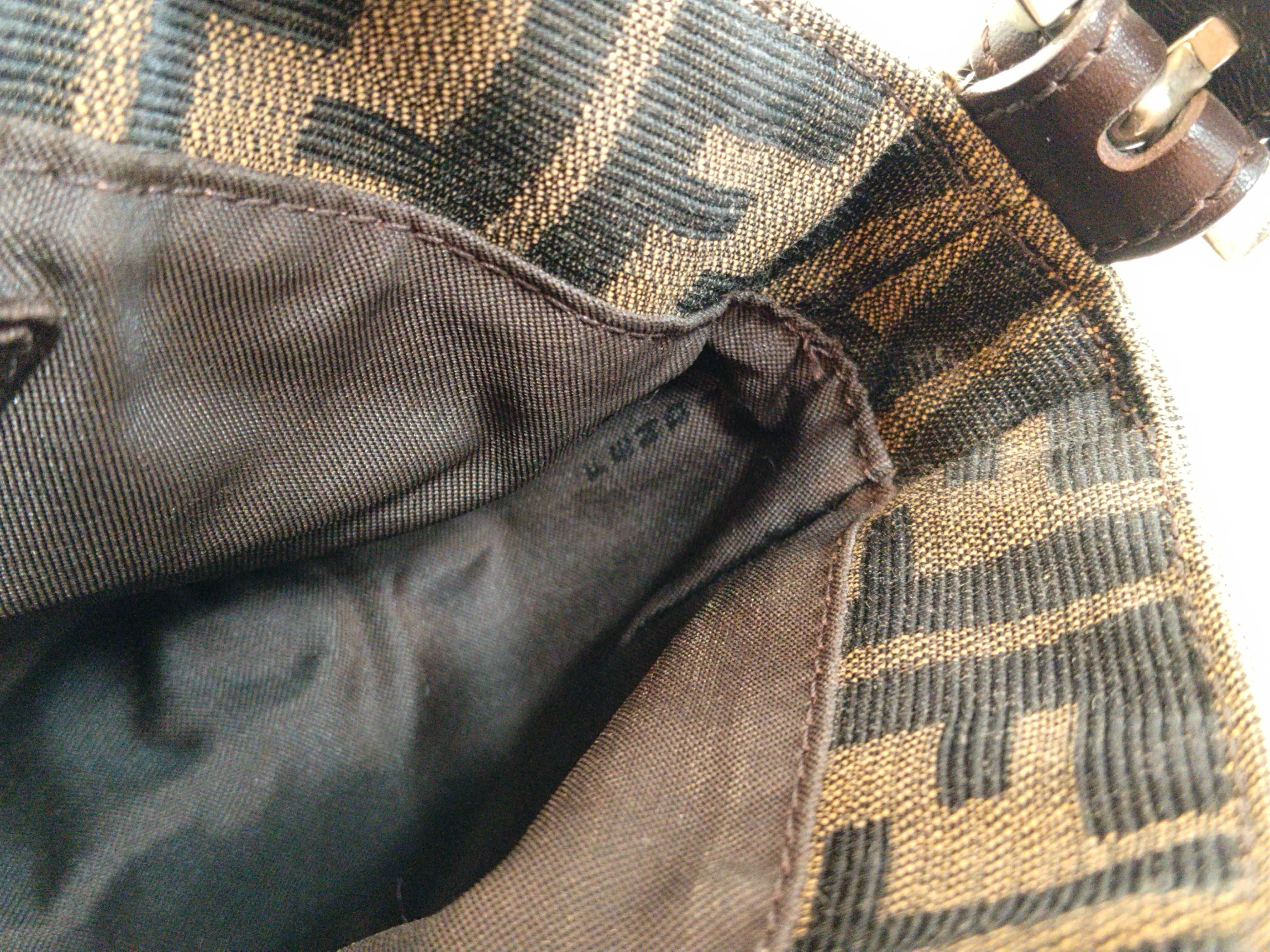 Zucca pattern Fendi Zucca handbag Canvas x leather handbag Brown handbag — view 9
