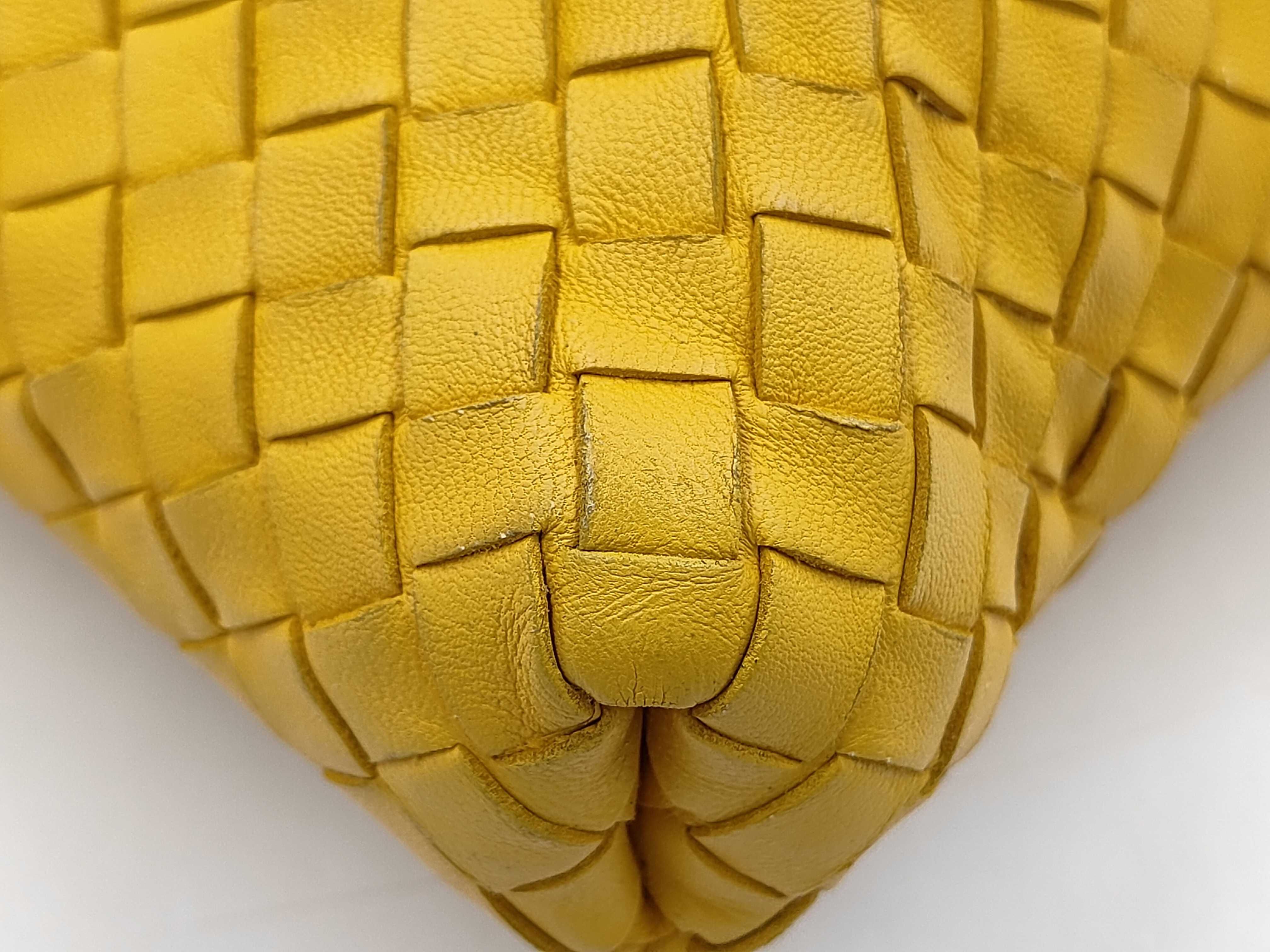 BV Intrecciato Yellow Leather Tote Bag — view 7