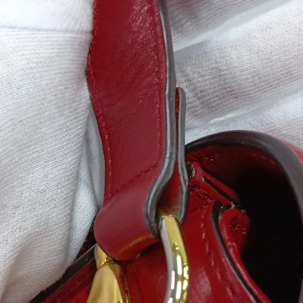 GG Supreme Horsebit 1955 PVC x Leather Shoulder Bag, Red, 602204 — view 14