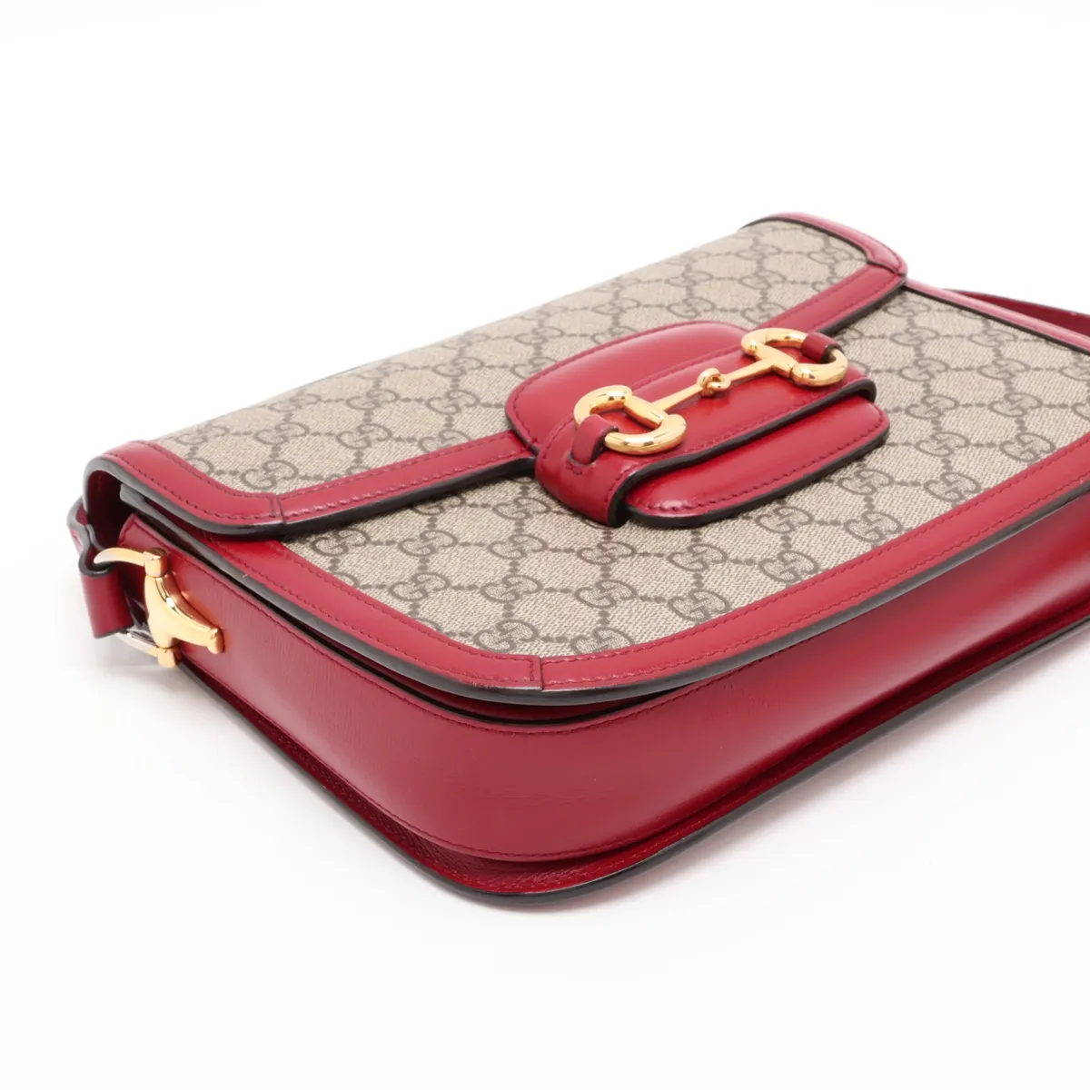GG Supreme Horsebit 1955 PVC x Leather Shoulder Bag, Red, 602204 — view 4
