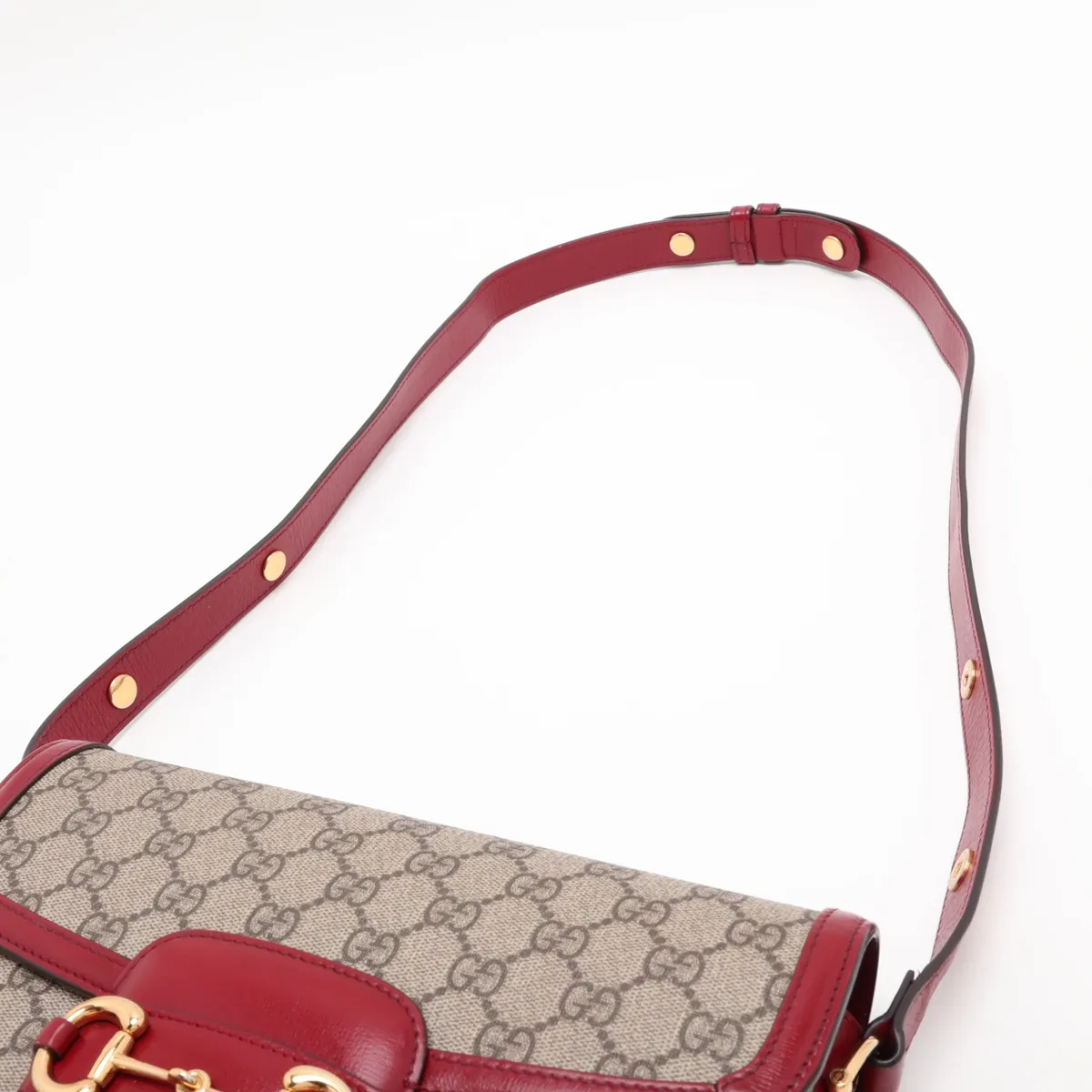 GG Supreme Horsebit 1955 PVC x Leather Shoulder Bag, Red, 602204 — view 5