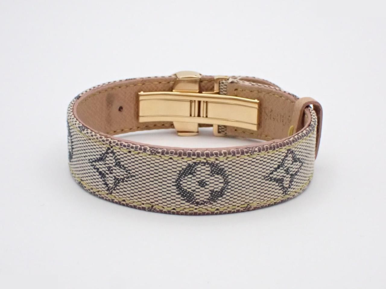 Monogram Mini (Precious Metal) Bracelet - Good Luck Bracelet - Denim — view 2