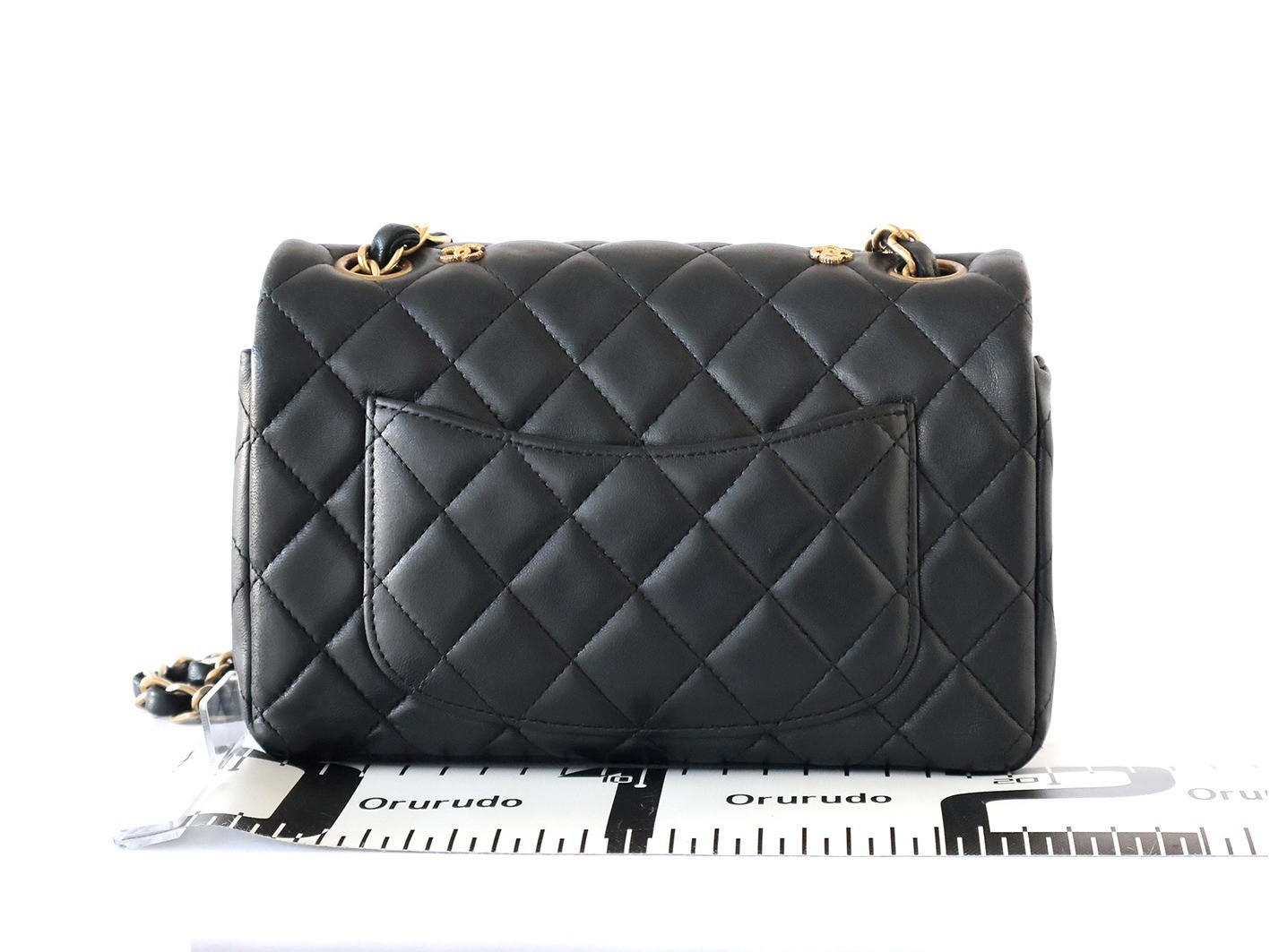 Mini Matelassé 20 Egypt Lambskin Chain Shoulder Bag, Black — view 2