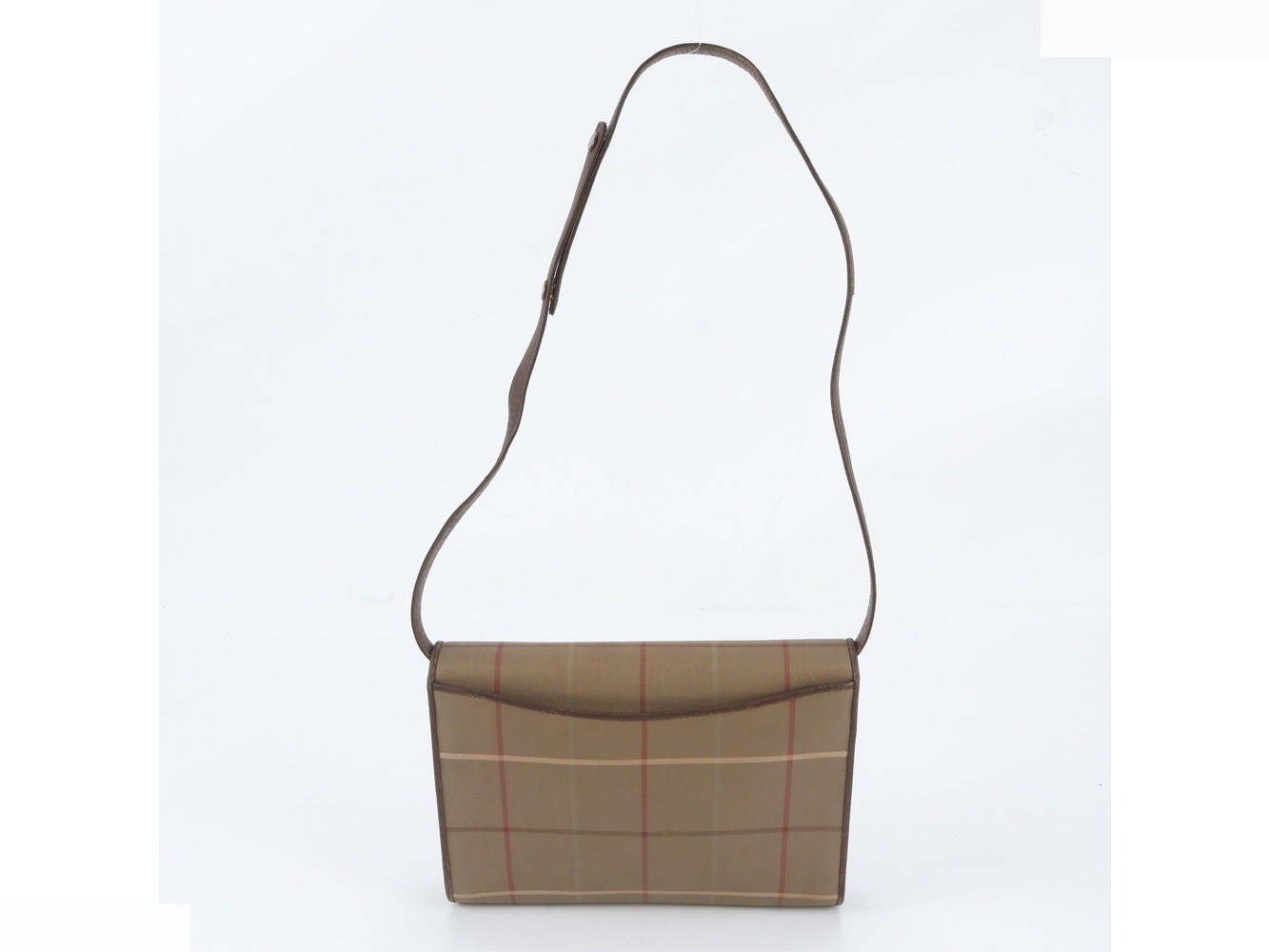 Checkered canvas and leather 2-way shoulder bag — view 3