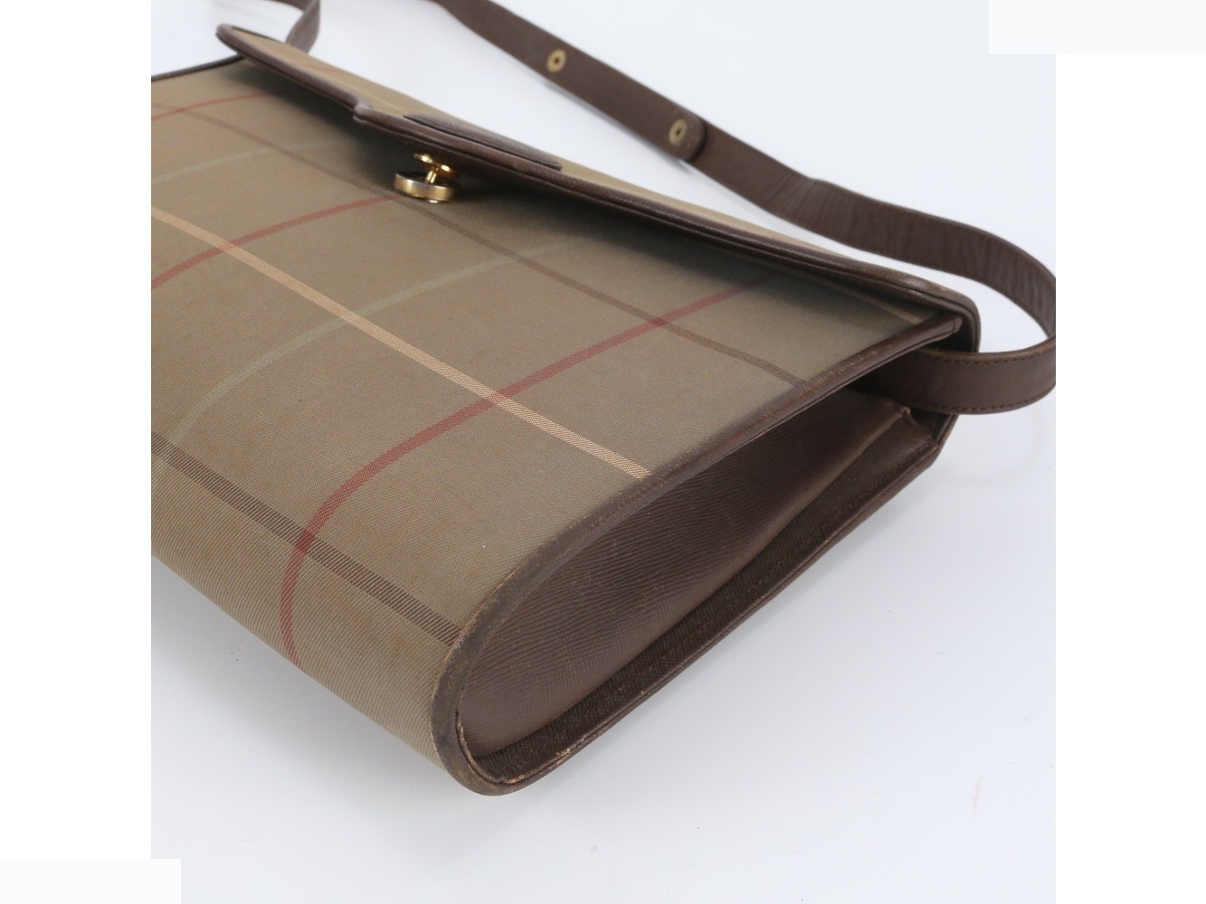 Checkered canvas and leather 2-way shoulder bag — view 4