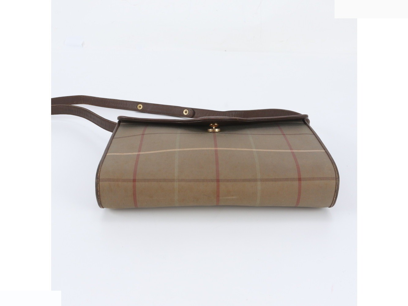 Checkered canvas and leather 2-way shoulder bag — view 5