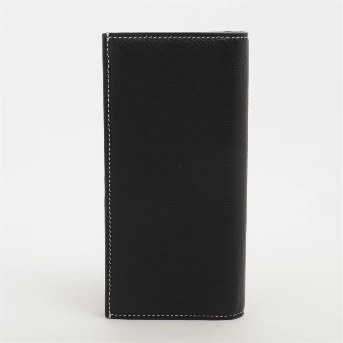 Saddle Leather Long Wallet, Black — view 2