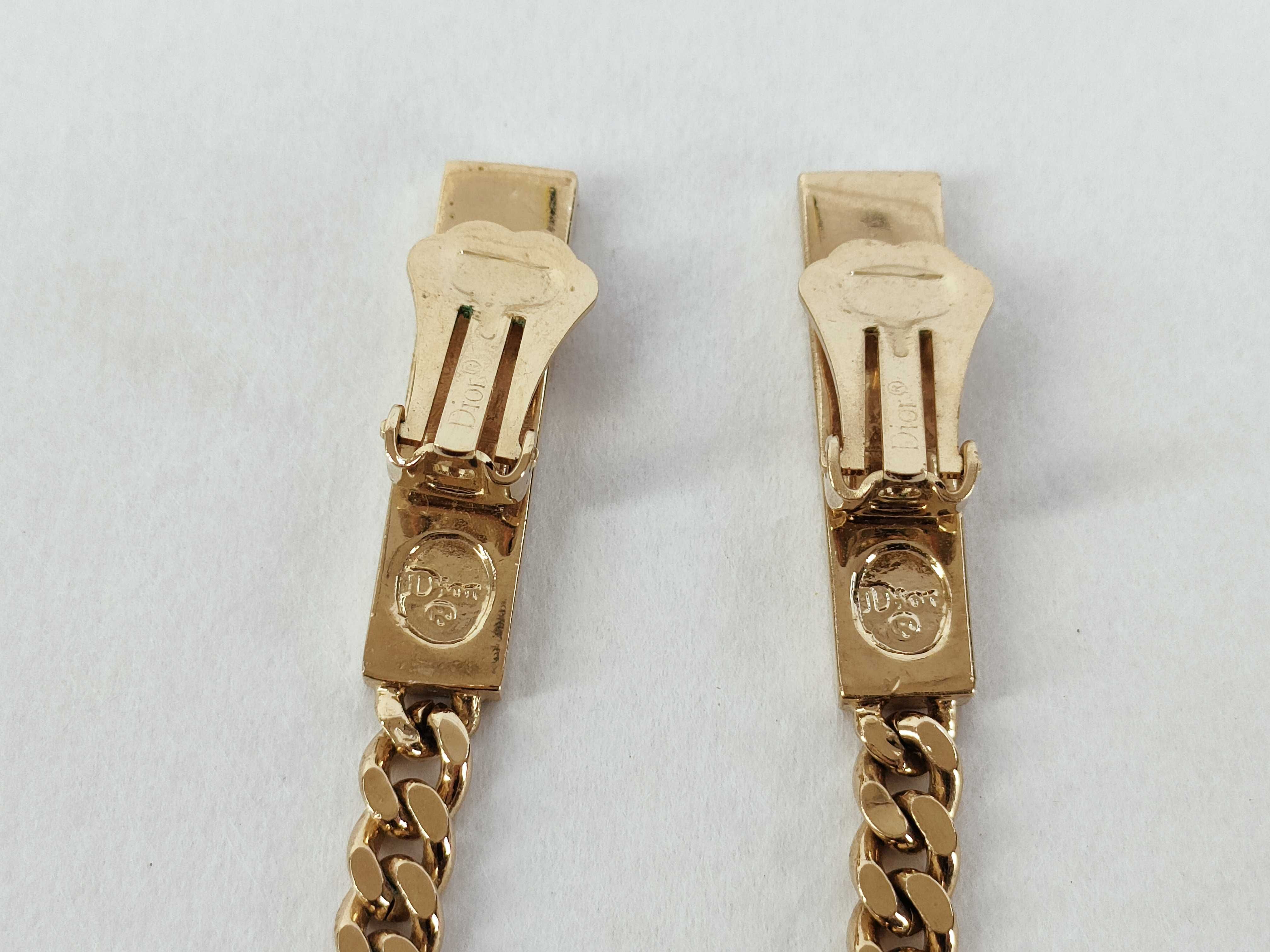 Pear-Shaped Colored Stone Earrings, Gold Color — view 4