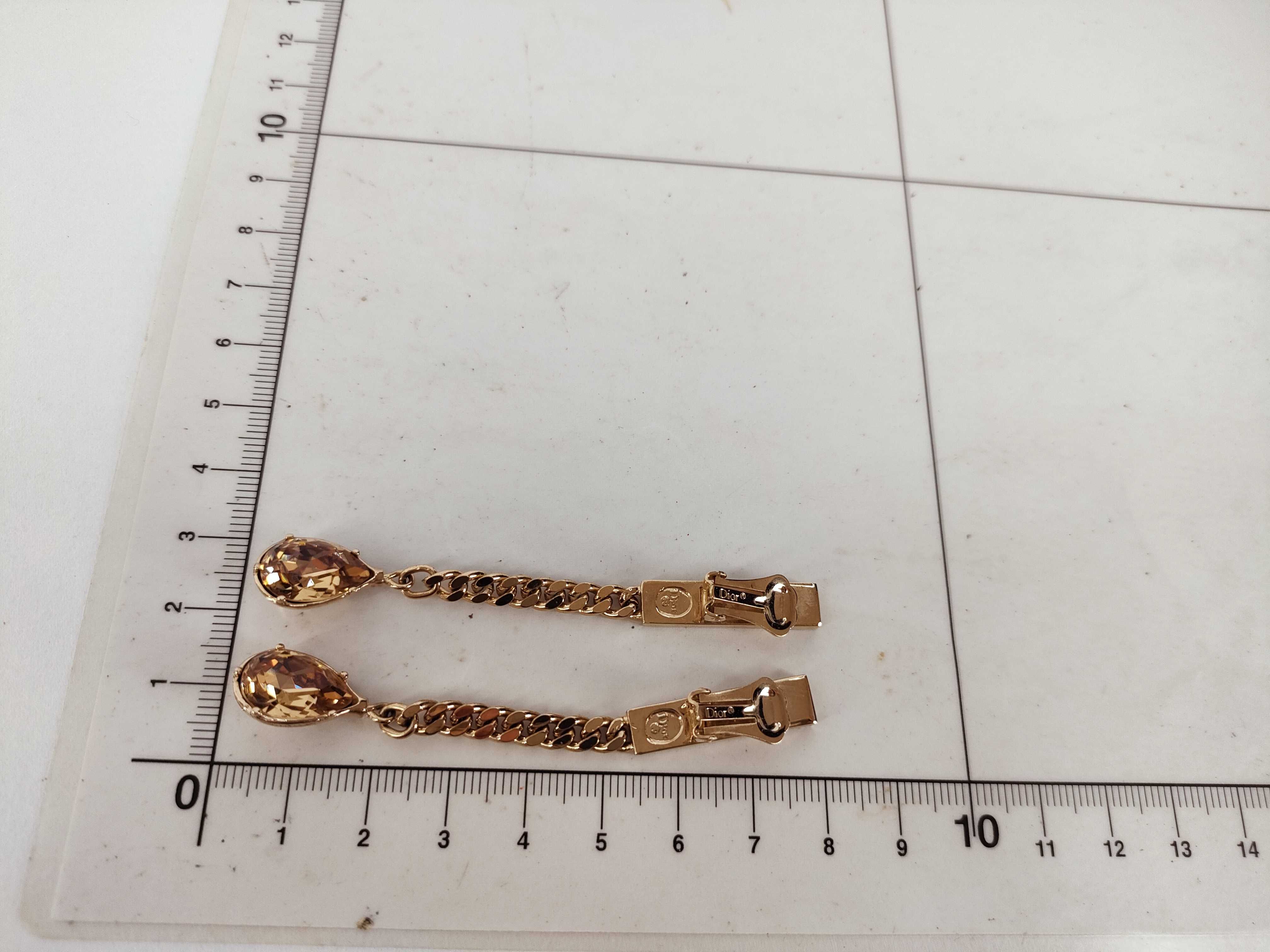Pear-Shaped Colored Stone Earrings, Gold Color — view 10