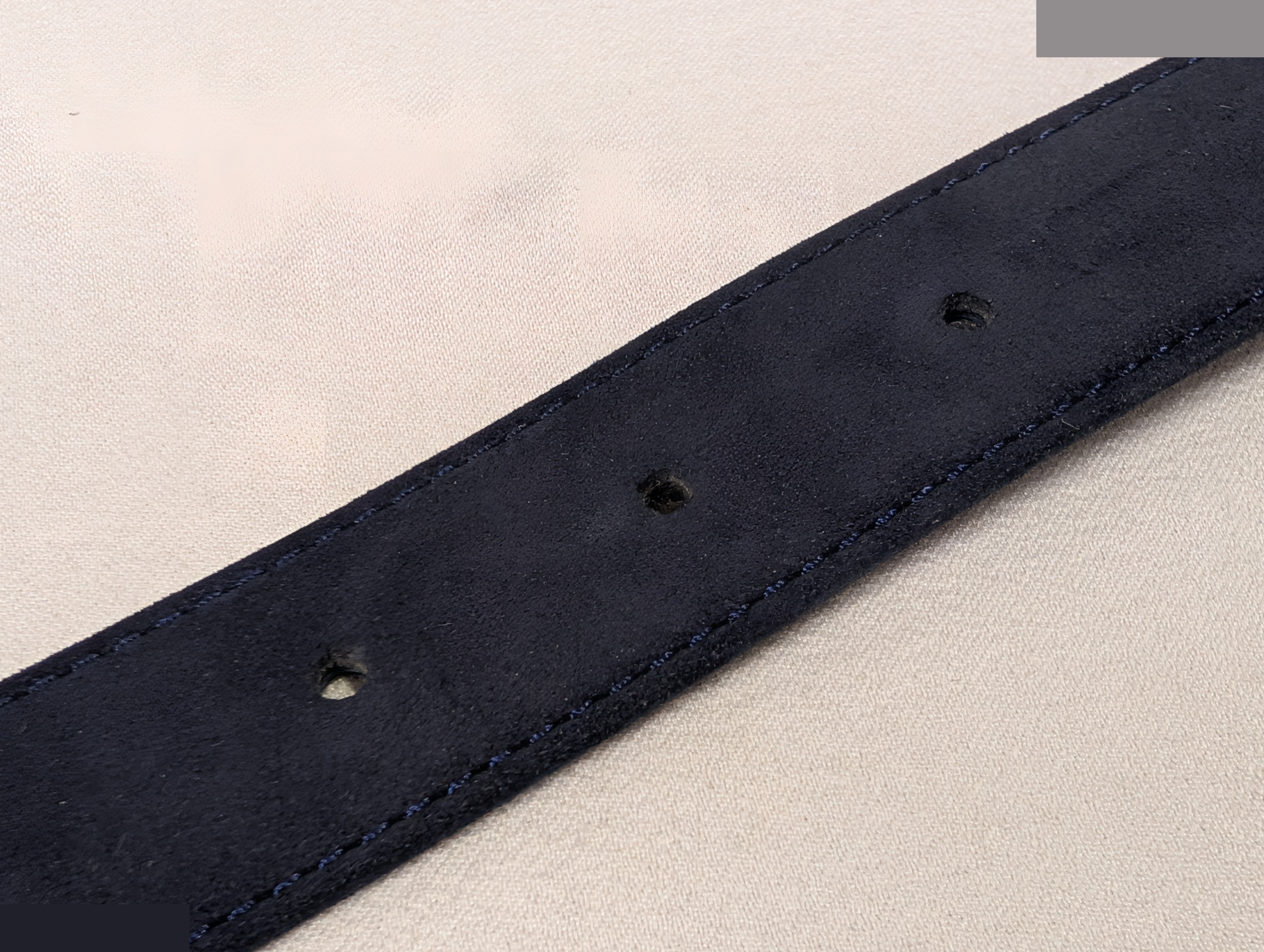 Velour and leather belt with rhinestones, CD logo, and "65" stamp. — view 2