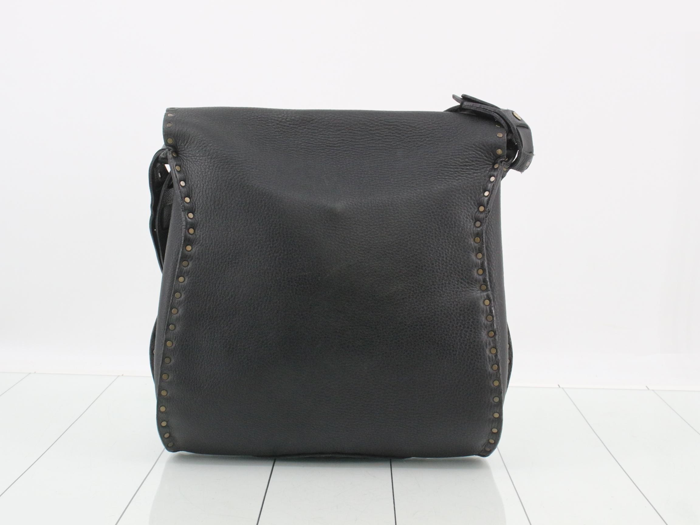Leather studded shoulder bag — view 2