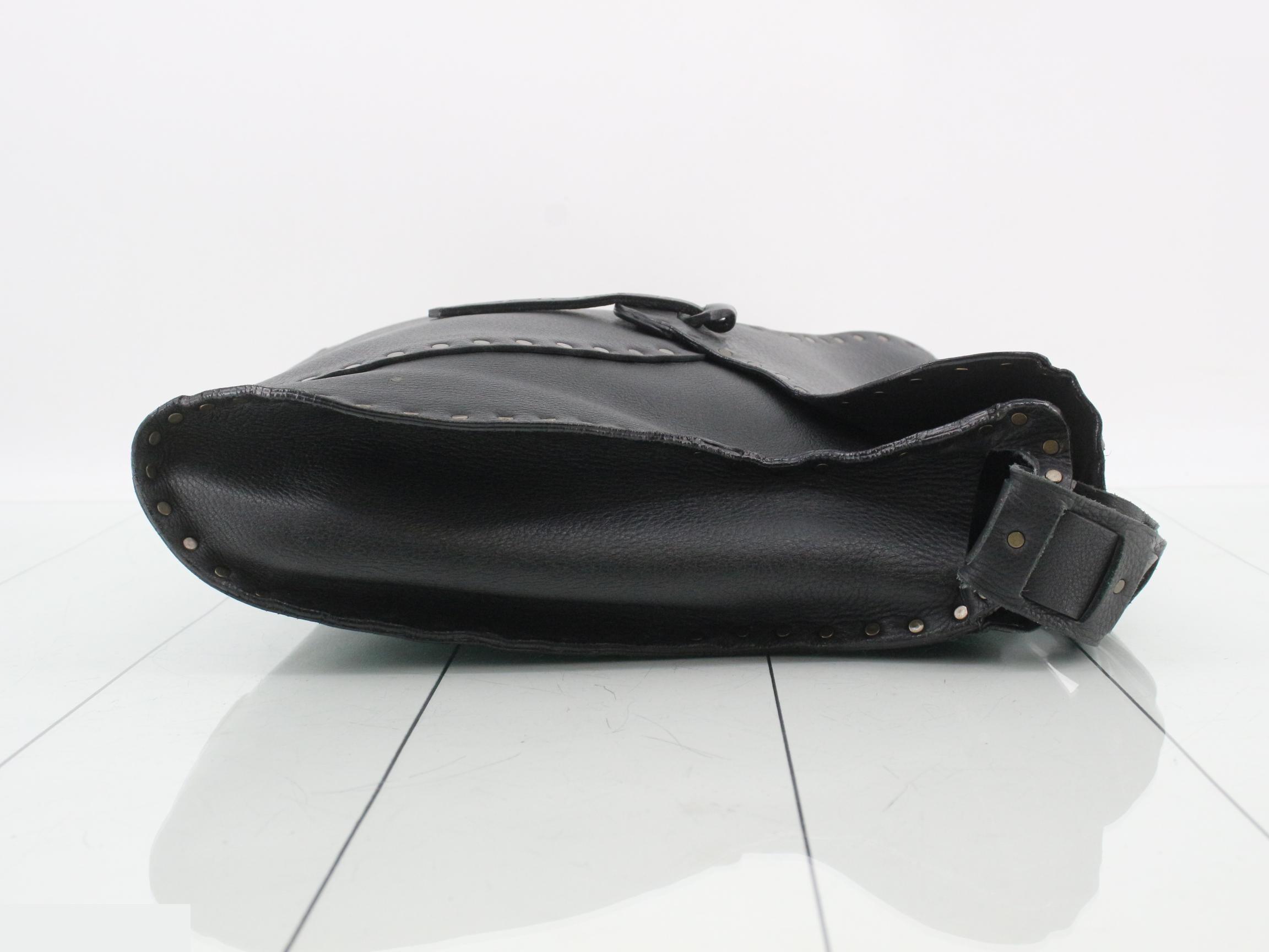Leather studded shoulder bag — view 3