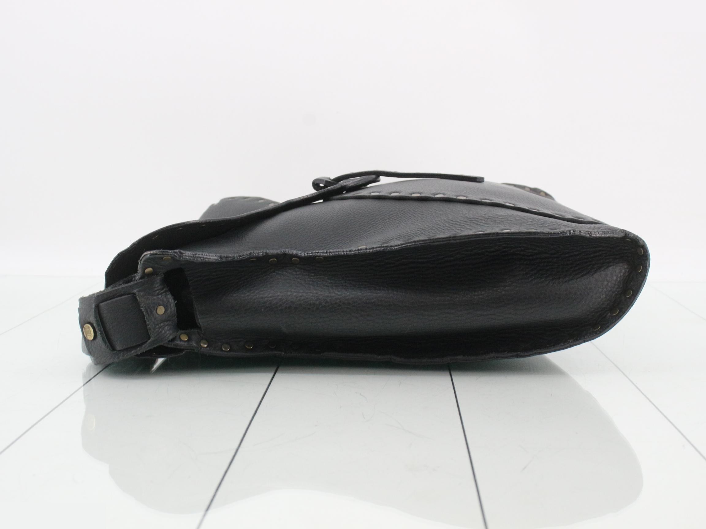 Leather studded shoulder bag — view 4