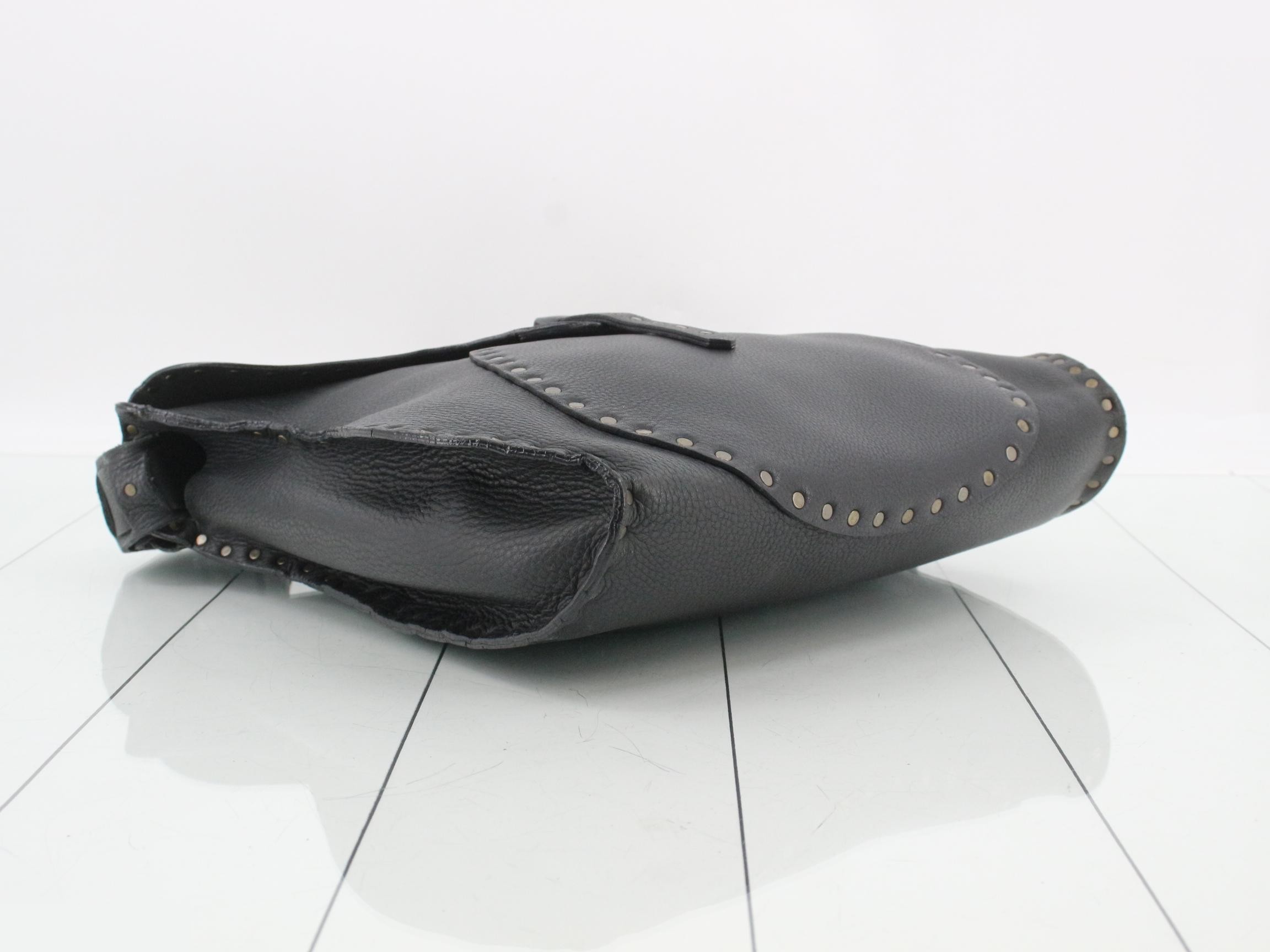 Leather studded shoulder bag — view 5