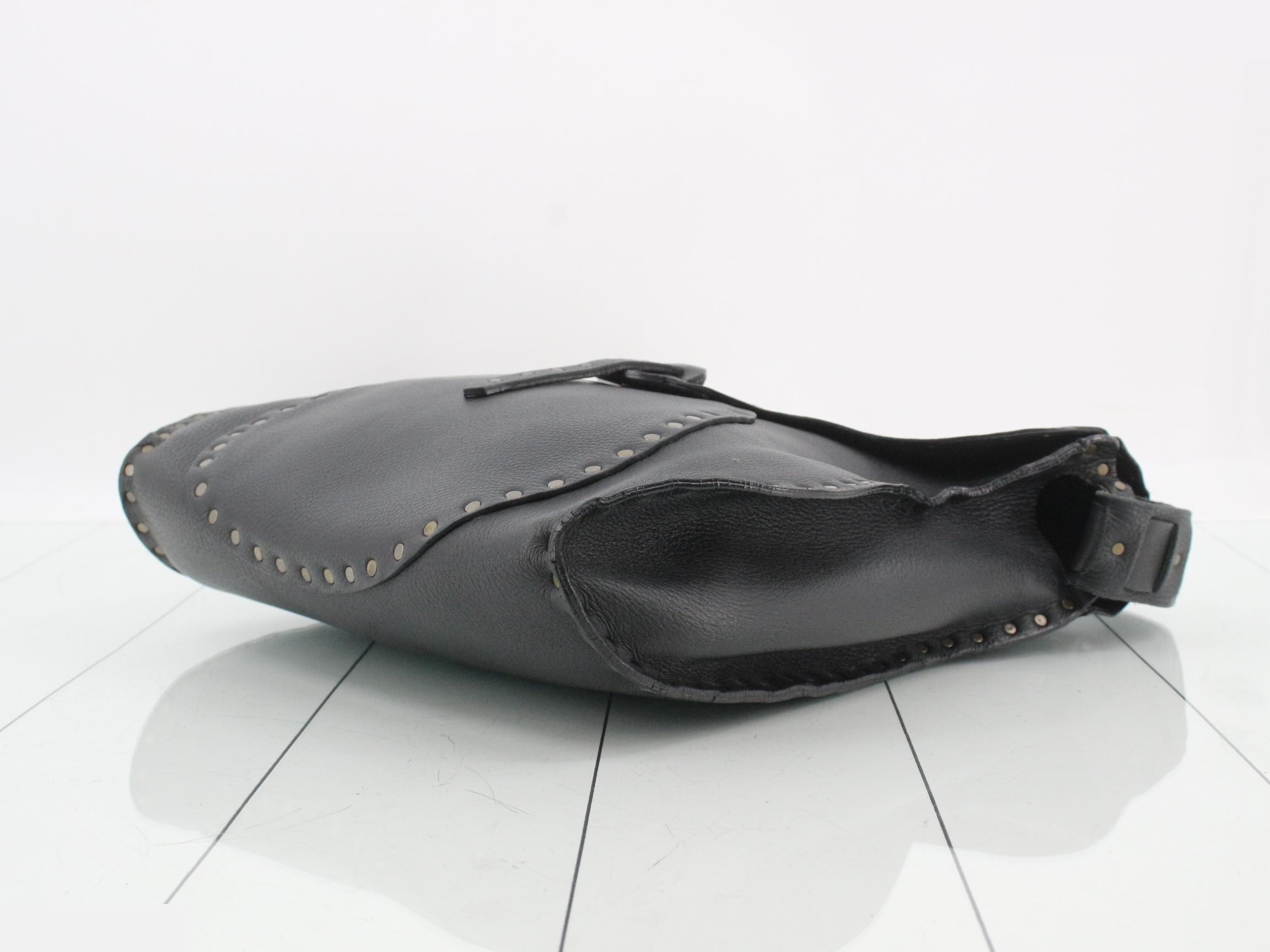 Leather studded shoulder bag — view 6