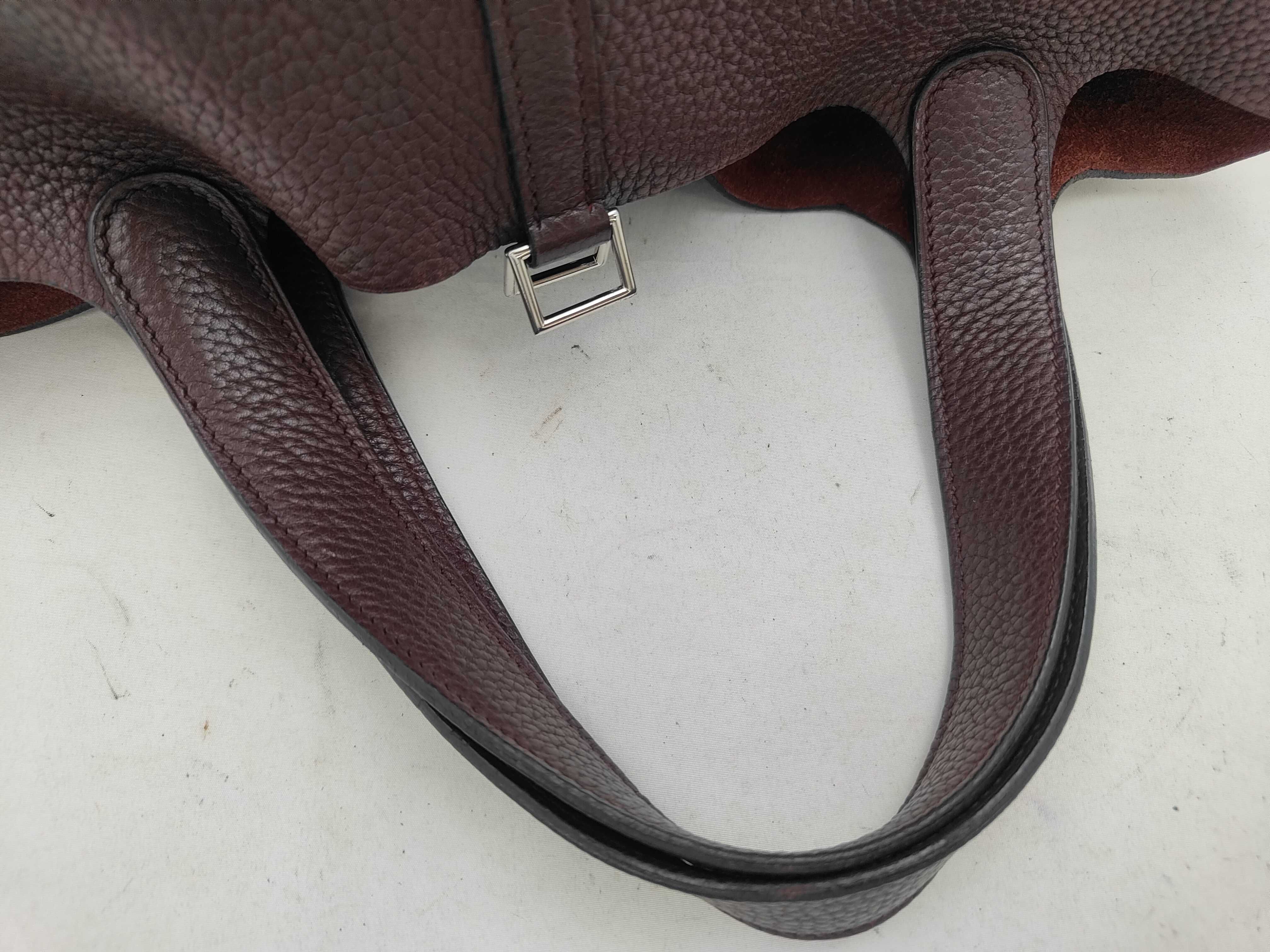 Picotin Lock MM Taurillon Clemence Bordeaux Silver Hardware M Stamp Handbag — view 3