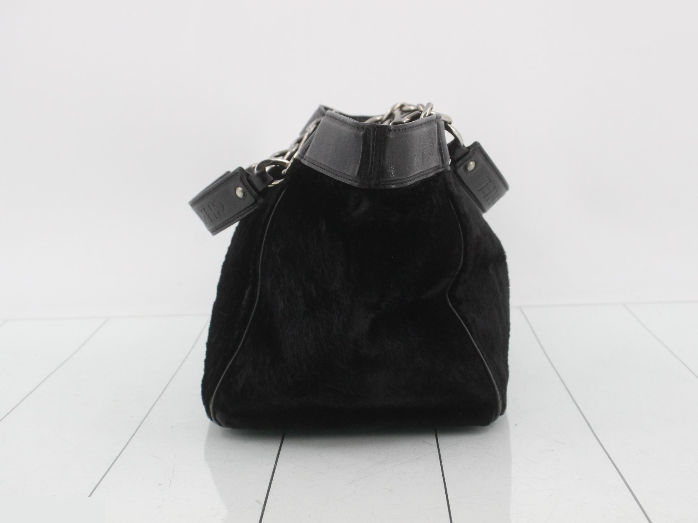 Calfskin Coco Mark Chain Tote Bag — view 3
