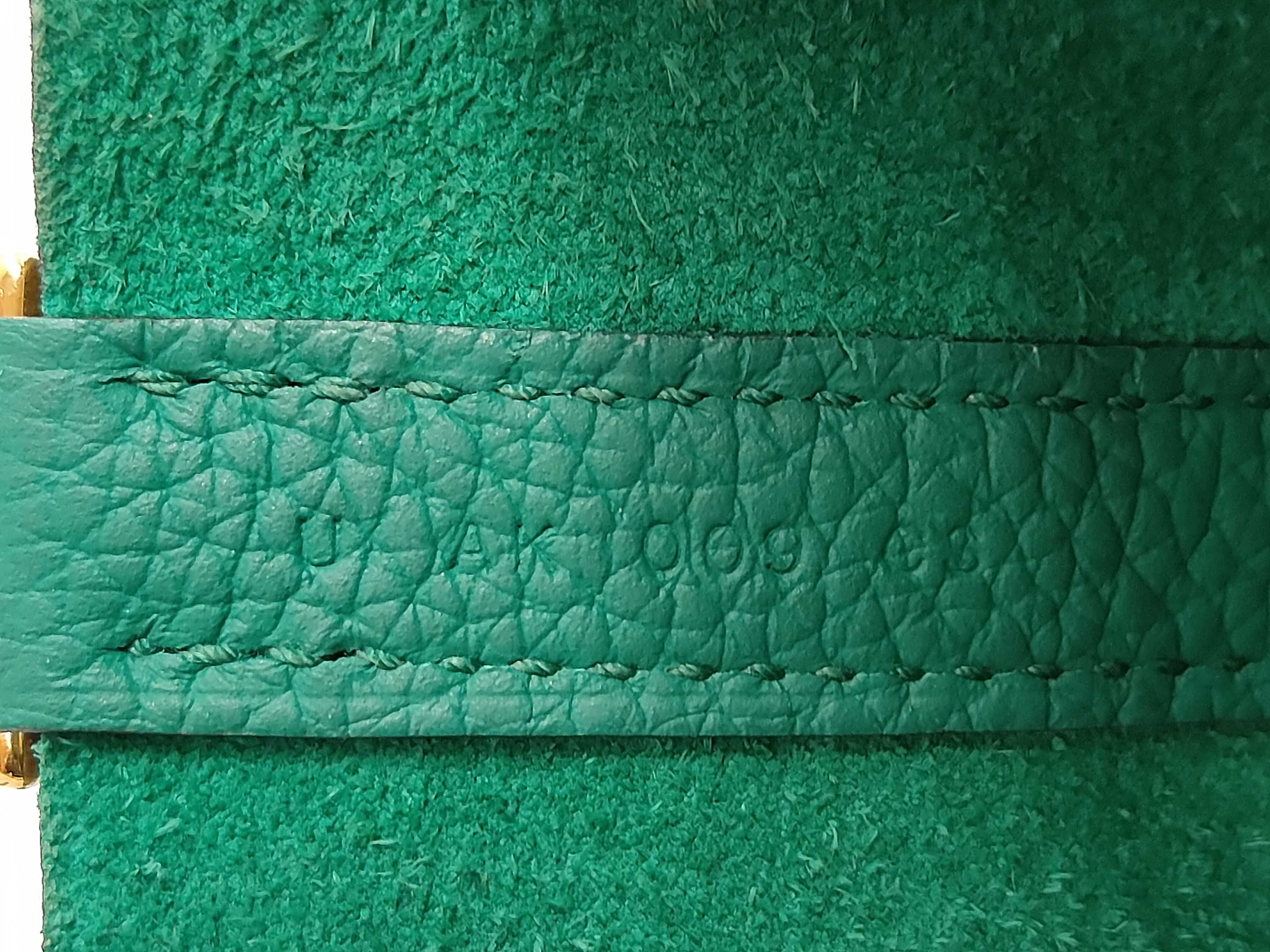 Picotin Lock 18 Green Gold Hardware U Stamp Handbag — view 11