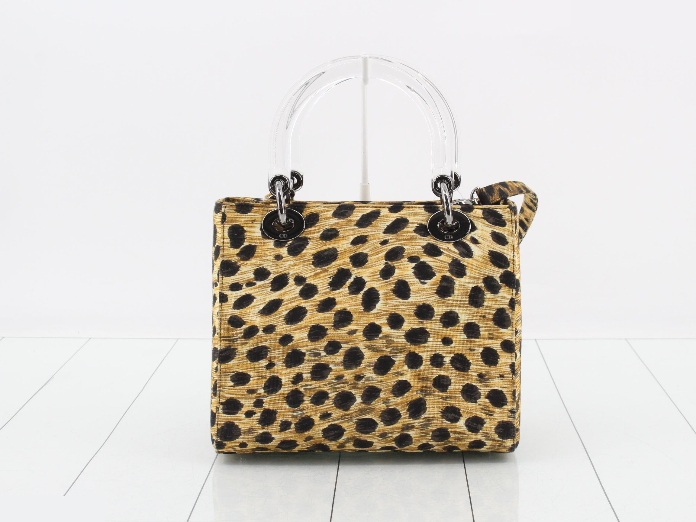 Leopard print canvas handbag, Lady Dior — view 2