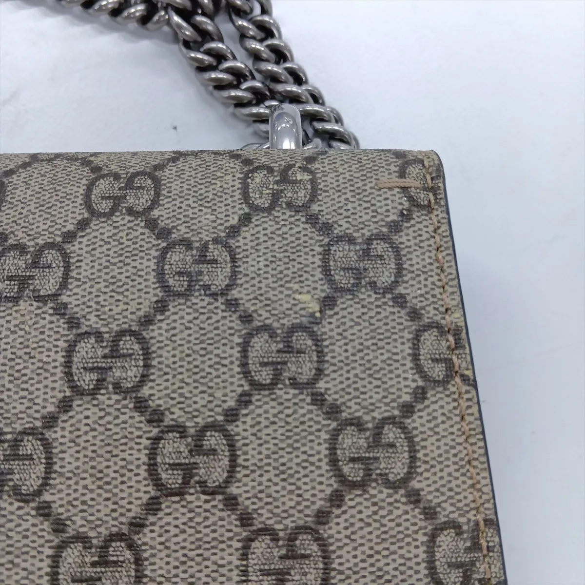 GG Supreme Dionysus PVC x Leather Chain Shoulder Bag Beige 400249 — view 13